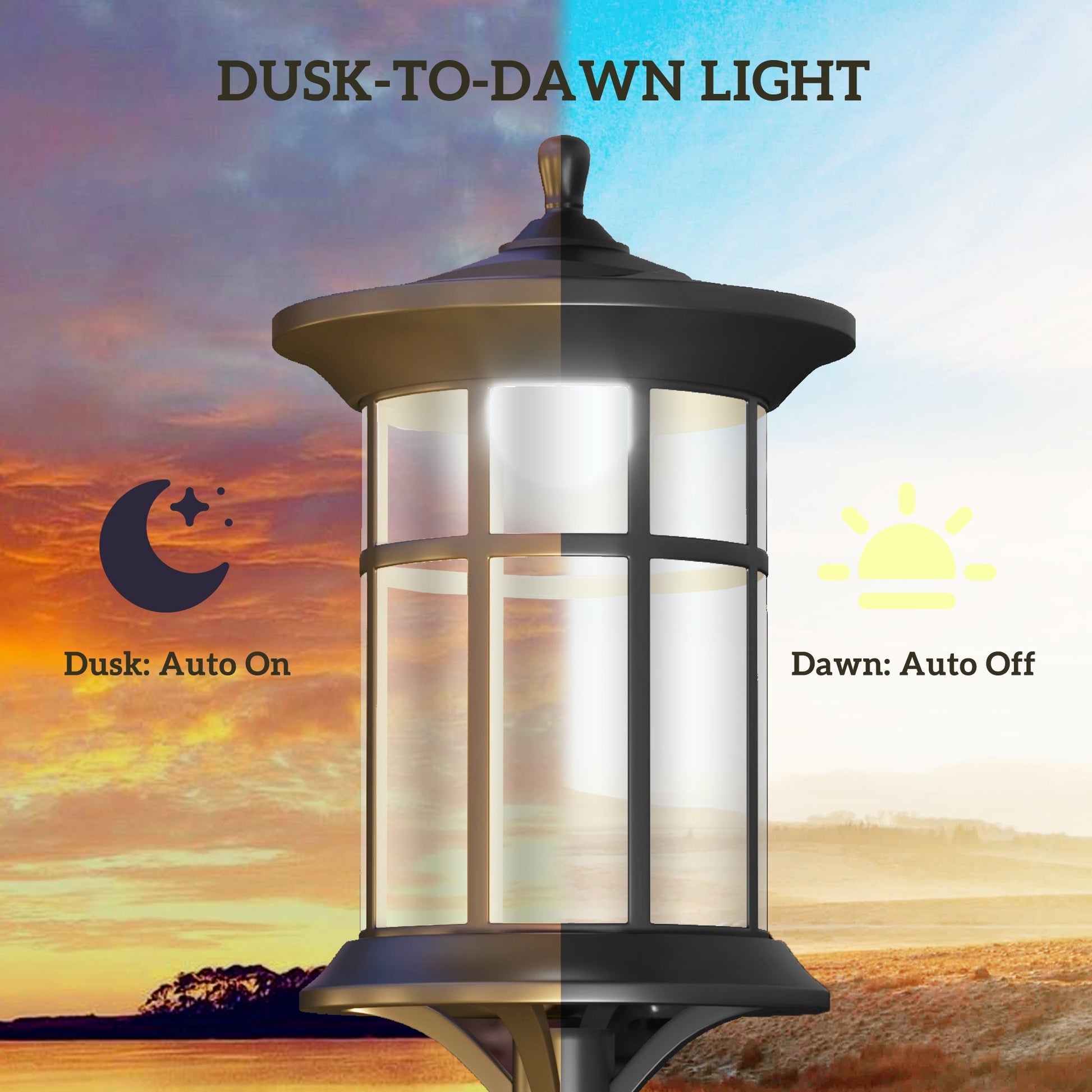 Solar Lamp Post Light, 72" LED Outdoor Street Light, Waterproof IP44 for Patio, Garden, Backyard, Pathway, Cool White, 2 Pack