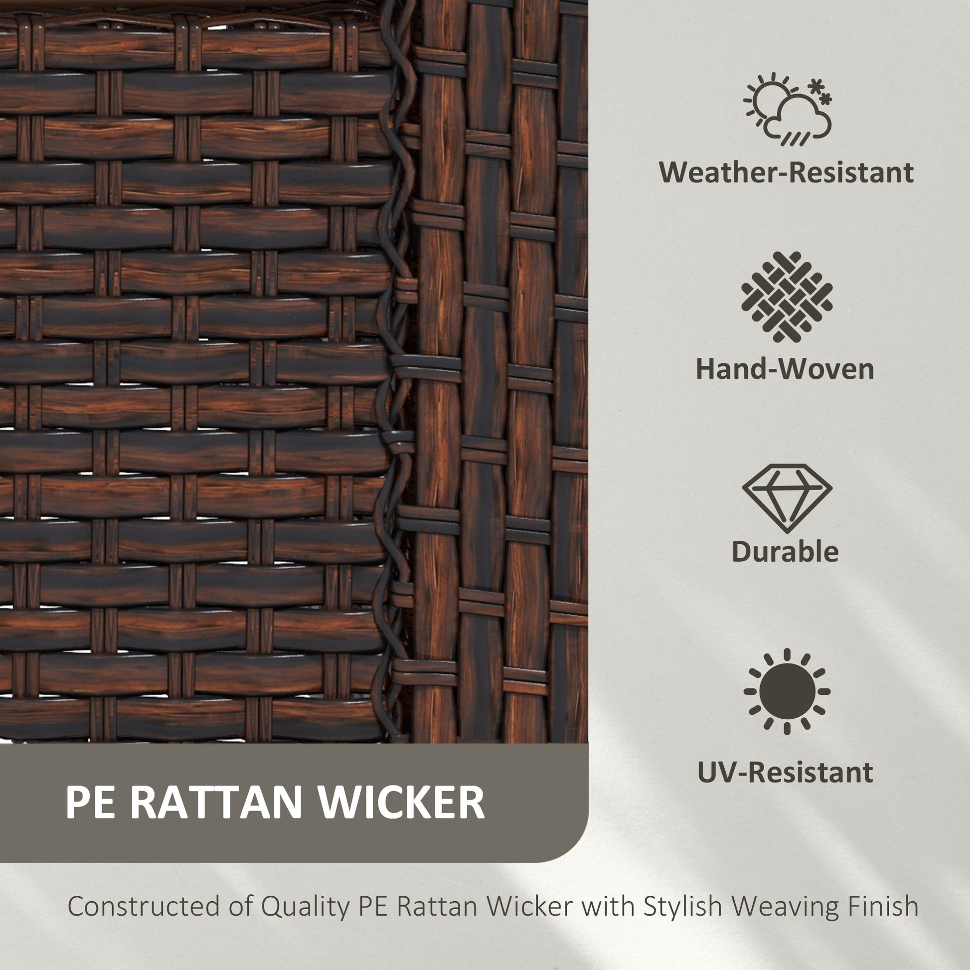 PE Rattan 360° Swivel Patio Chair with Cushion, Patio Wicker Chair with Armrest, Backrest, Brown