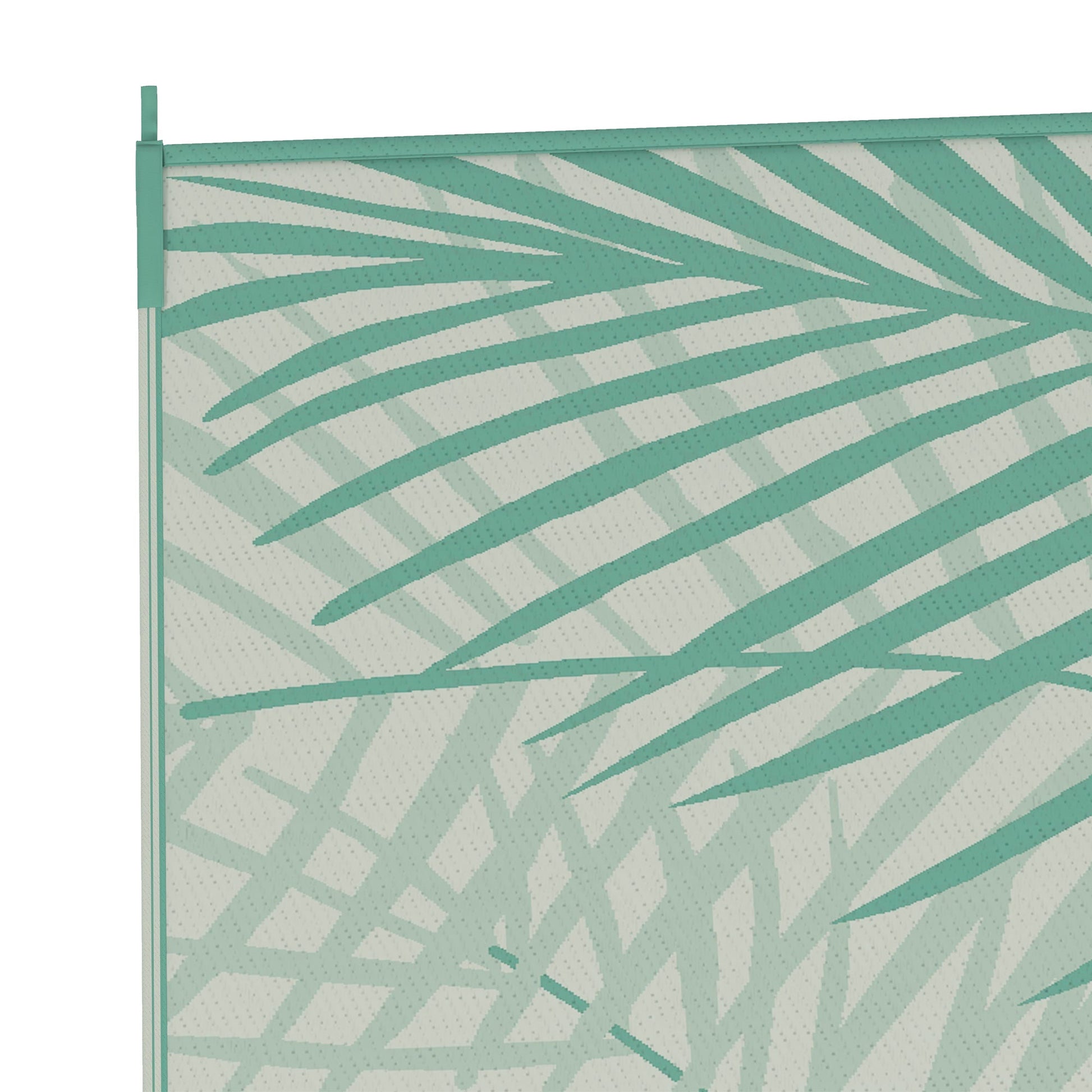 Reversible Outdoor Rug with Carry Bag, 9' x 12' Waterproof Plastic Straw Floor Mat, Portable RV Camping Carpet for Backyard, Deck, Picnic, Beach, Green and Cream