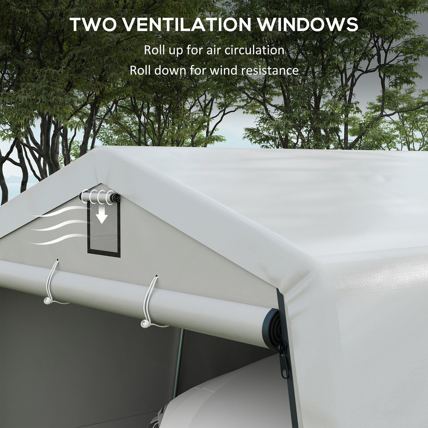 11' x 20' Heavy Duty Carport, Portable Garage Canopy Tent with 2 Ventilation Windows and Large Door, for Car, Truck, Boat, Motorcycle, Bike, Garden Tools, Grey