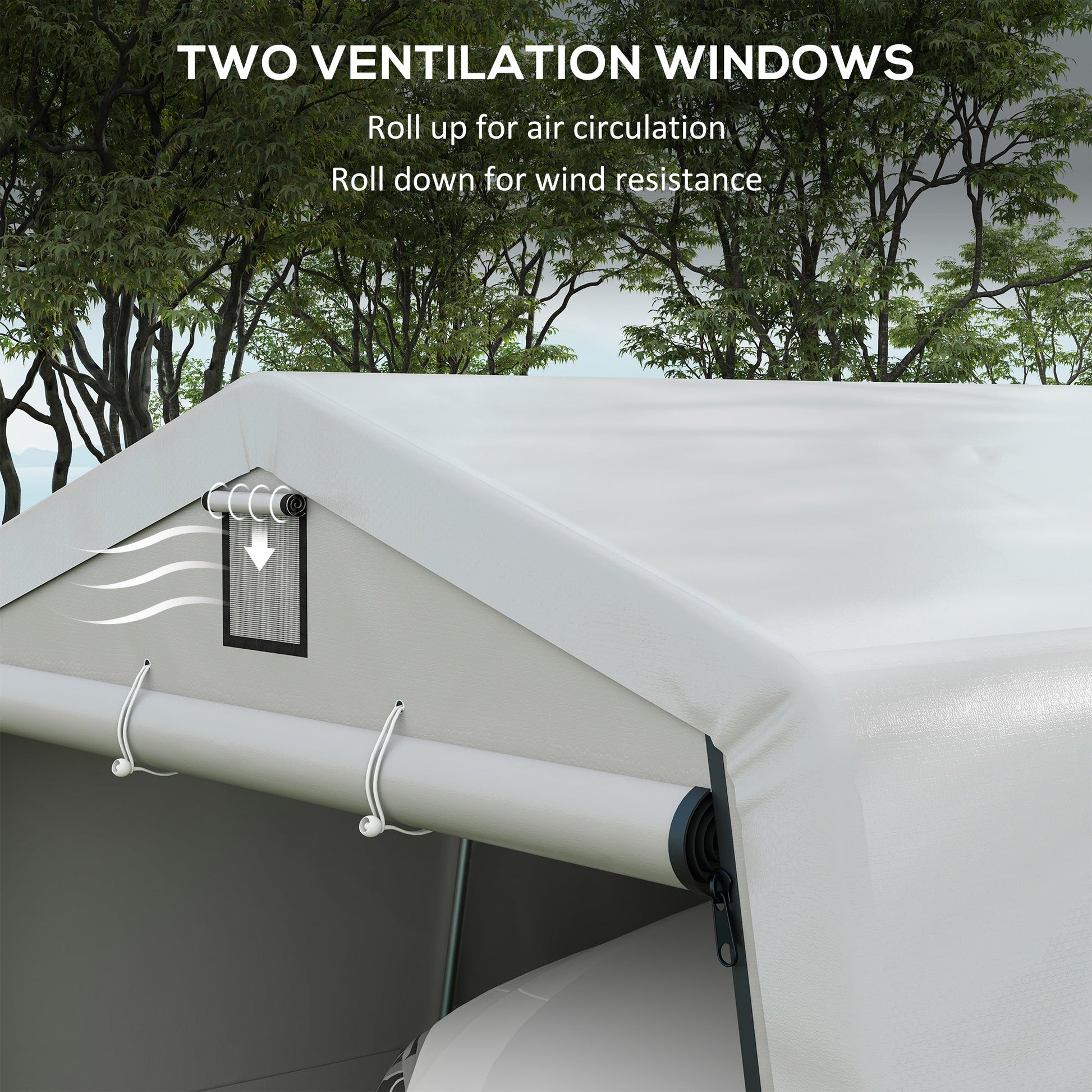 11' x 20' Heavy Duty Carport, Portable Garage Canopy Tent with 2 Ventilation Windows and Large Door, for Car, Truck, Boat, Motorcycle, Bike, Garden Tools, Grey
