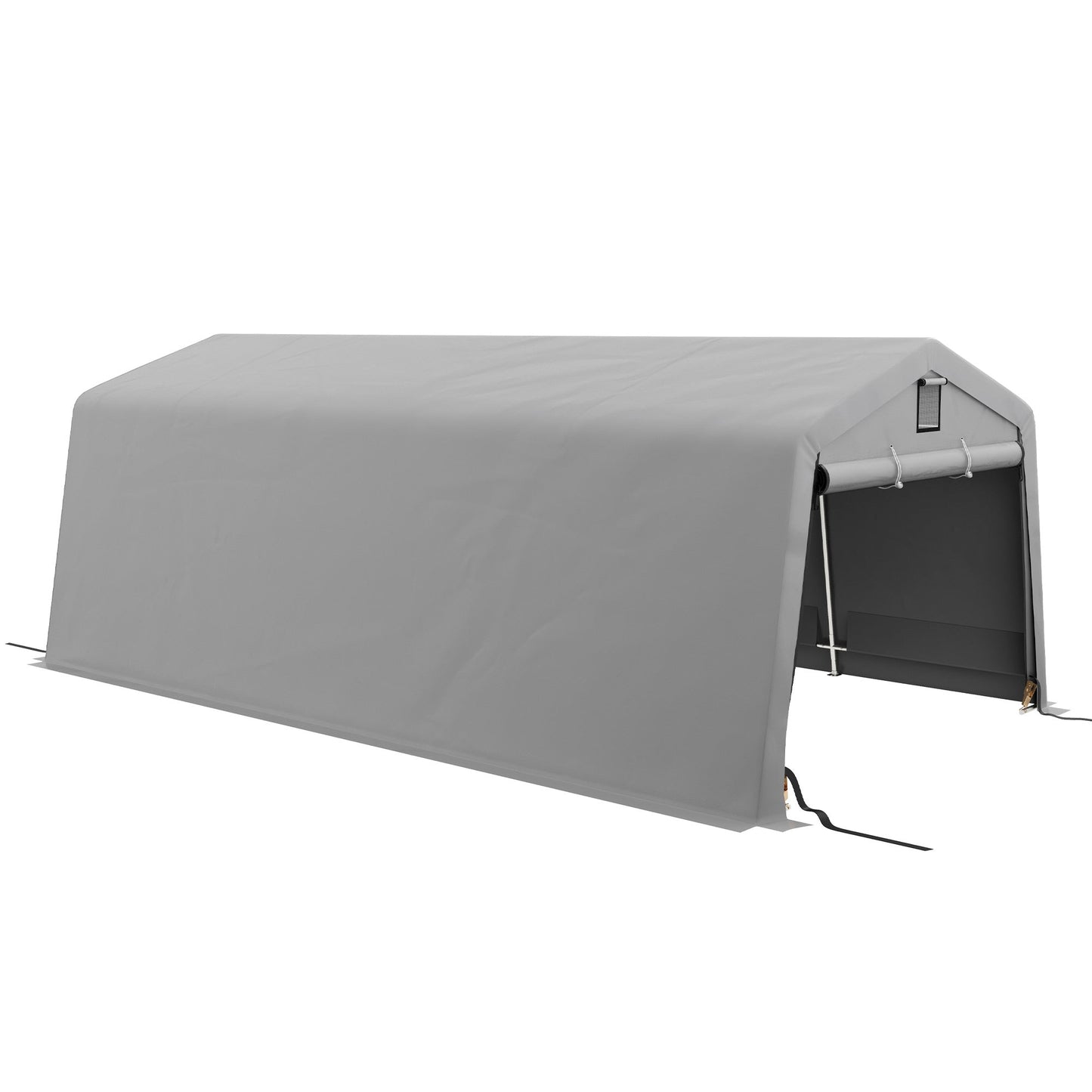 11' x 20' Heavy Duty Carport, Portable Garage Canopy Tent with 2 Ventilation Windows and Large Door, for Car, Truck, Boat, Motorcycle, Bike, Garden Tools, Grey