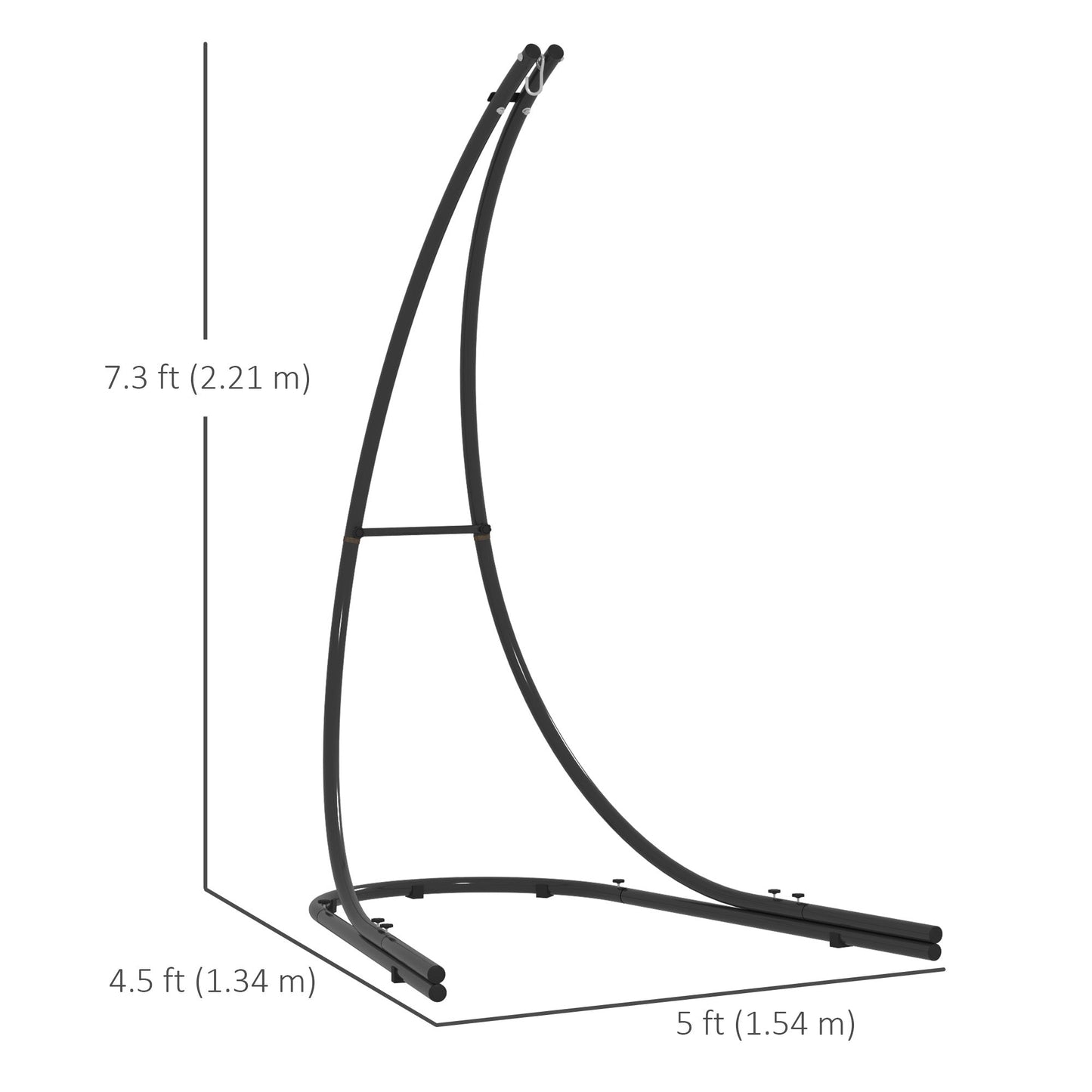 Hammock Chair Stand, Heavy Duty Steel Hammock Stand Only with Extra Large Base, Single Hanging Egg Chair Swing Frame for Indoor Outdoor, 330 LBS Capacity, Black