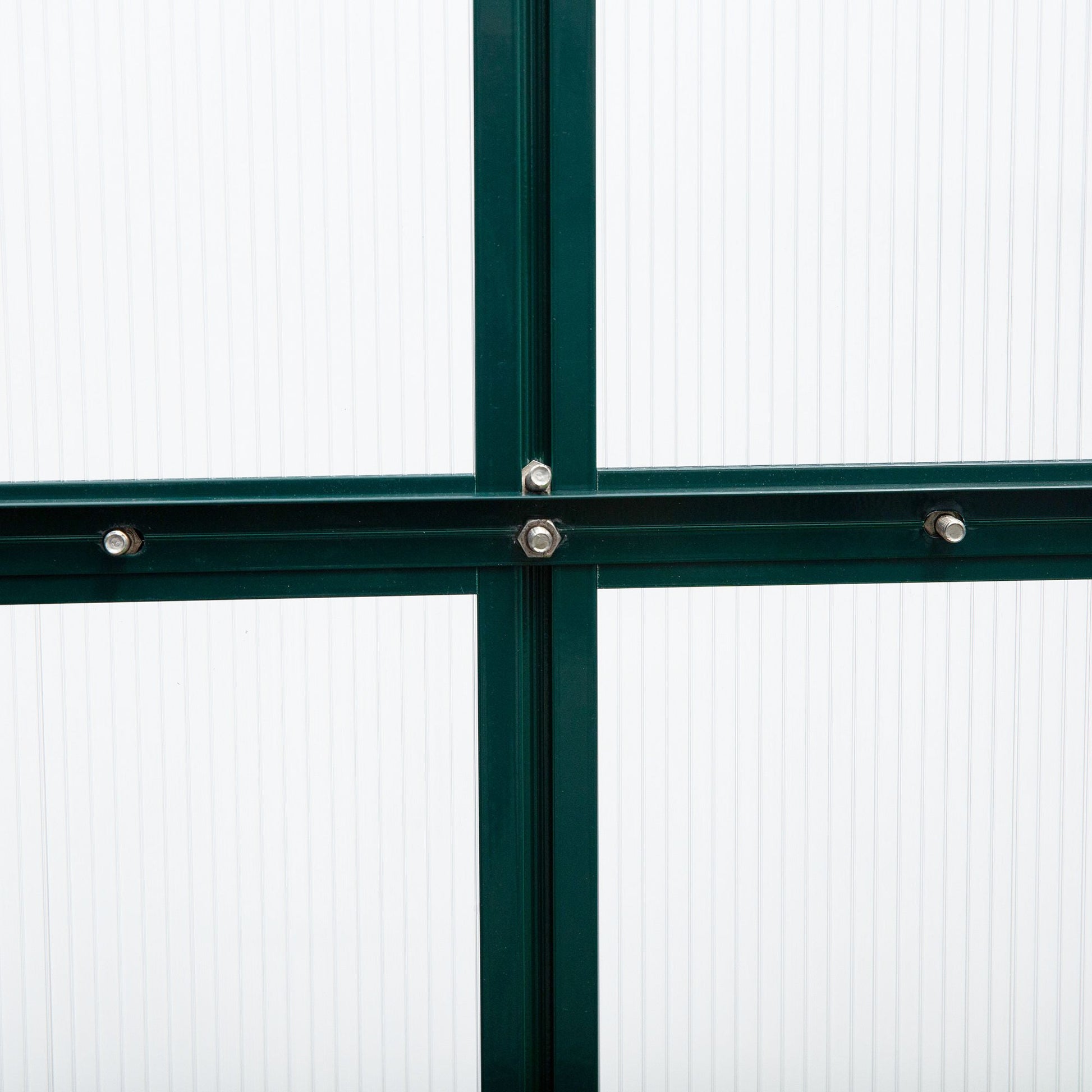 6' x 10' x 6.6' Polycarbonate Greenhouse, Walk-In Green House Kit Garden, Plants Grow, Galvanized Sheet Aluminum Frame with Rain Gutter, Vents and Sliding Door, Green