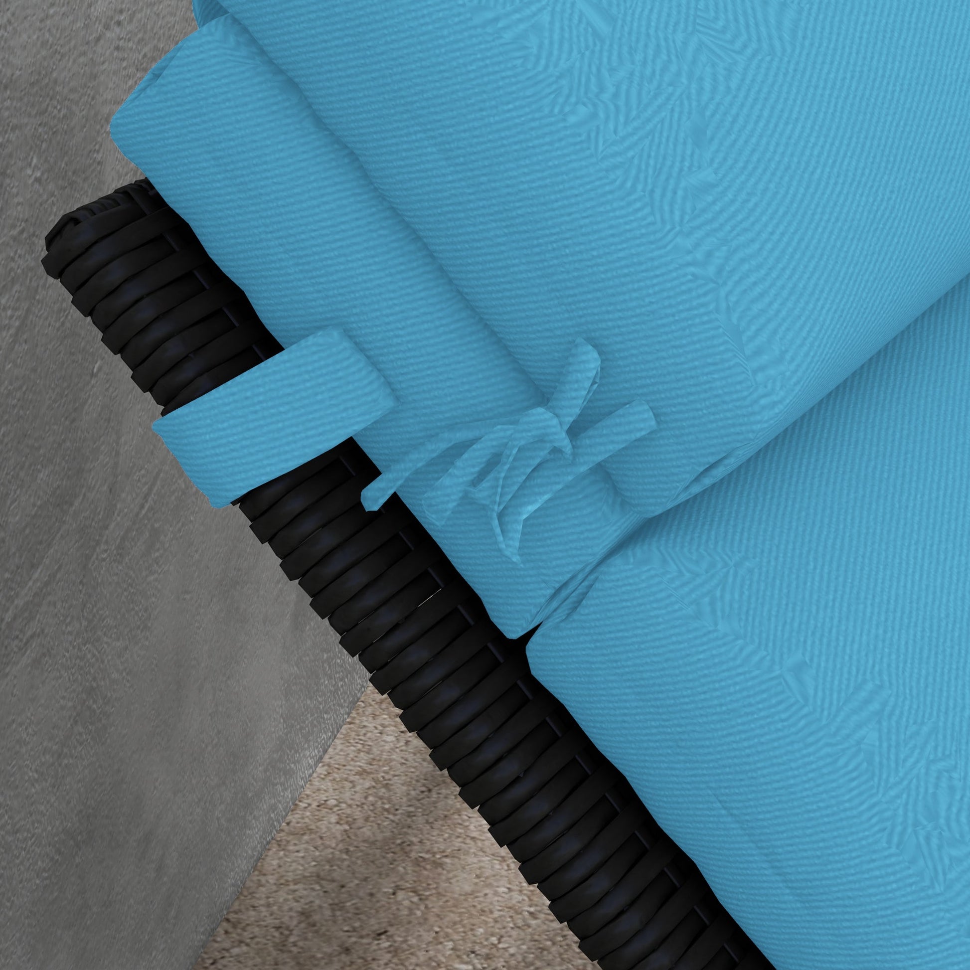 Outdoor Lounge Chair Cushion, Patio Chaise Lounge Cushion with Headrest and Ties, Water Resistant Replacement Sun Lounger Seat Pads, Turquoise