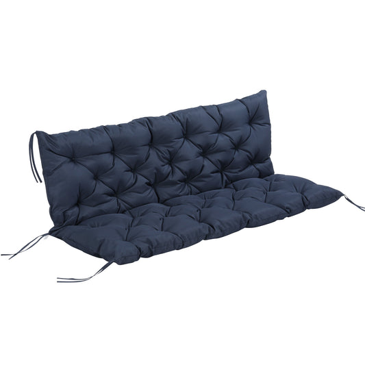 Porch Swing Cushion Garden Bench Cushion with Backrest, Non-Slip 3-Seater Thick Pad, Swing Chair Mat Replacement for Indoor and Outdoor, 59.1" x 38.6", Dark Blue