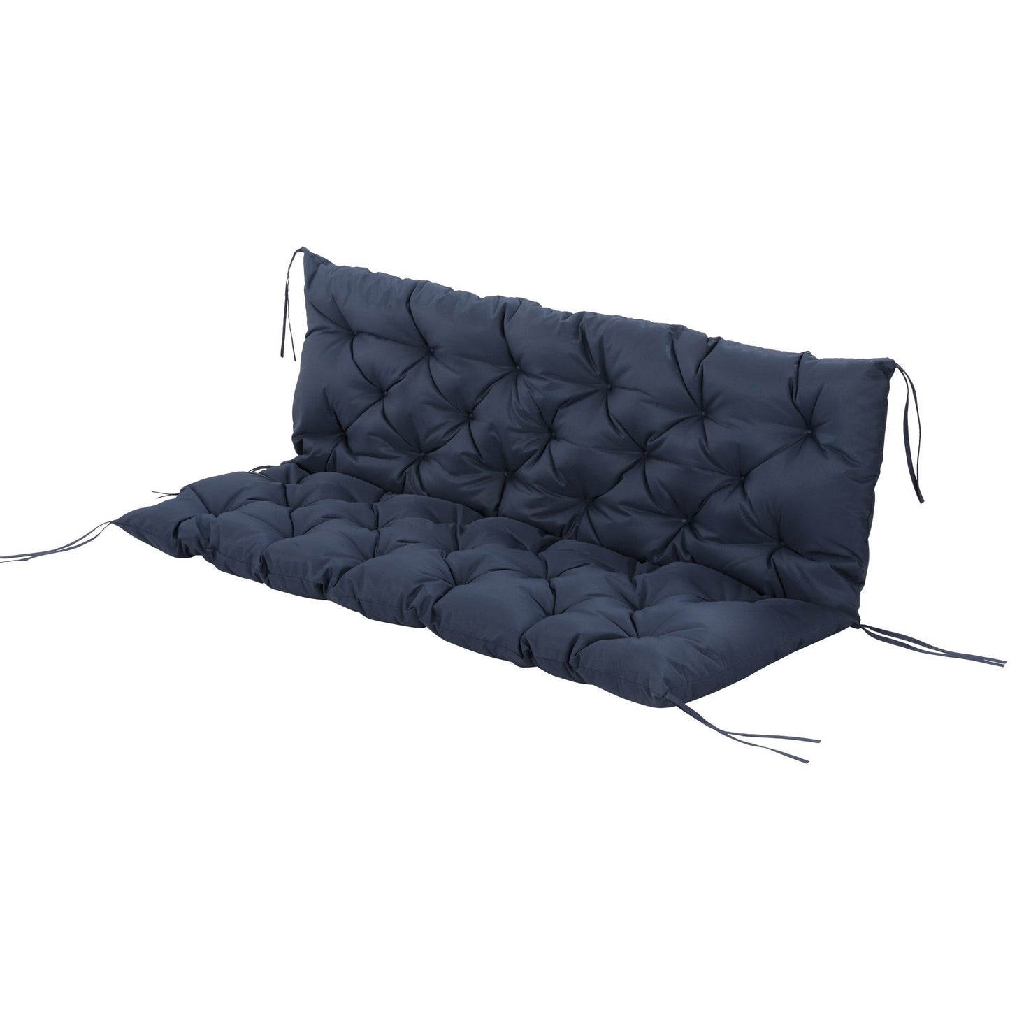 Porch Swing Cushion Garden Bench Cushion with Backrest, Non-Slip 3-Seater Thick Pad, Swing Chair Mat Replacement for Indoor and Outdoor, 59.1" x 38.6", Dark Blue