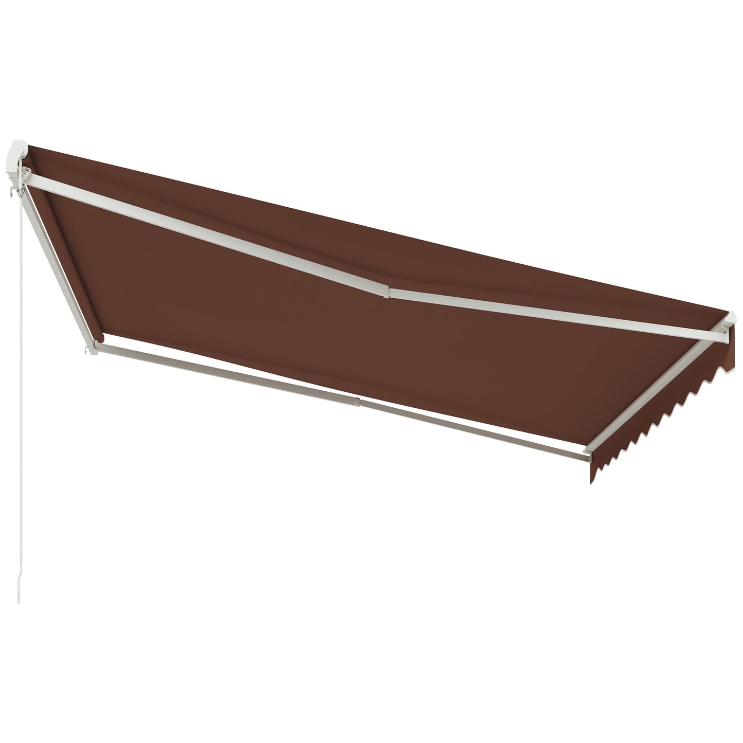 13' x 10' Electric Awning, Retractable Awning Sun Shade Shelter with Remote Controller, Manual Crank Handle and Aluminum Frame, for Deck, Balcony, Yard, Coffee