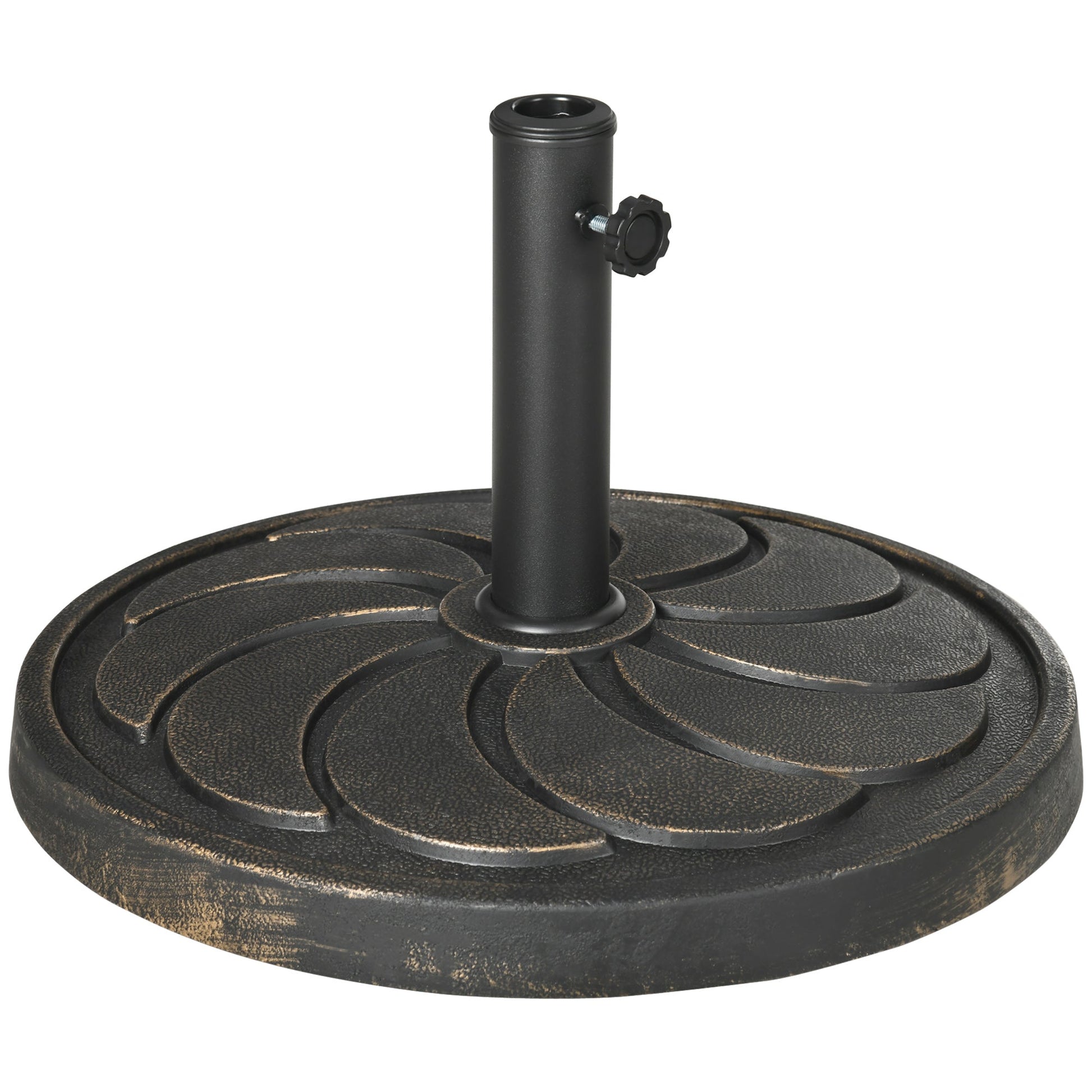 21" Round Resin Patio Umbrella Base, 40 lb Heavy Duty Market Umbrella Base Stand, Umbrella Holder for Outdoor, Garden, Backyard, Bronze