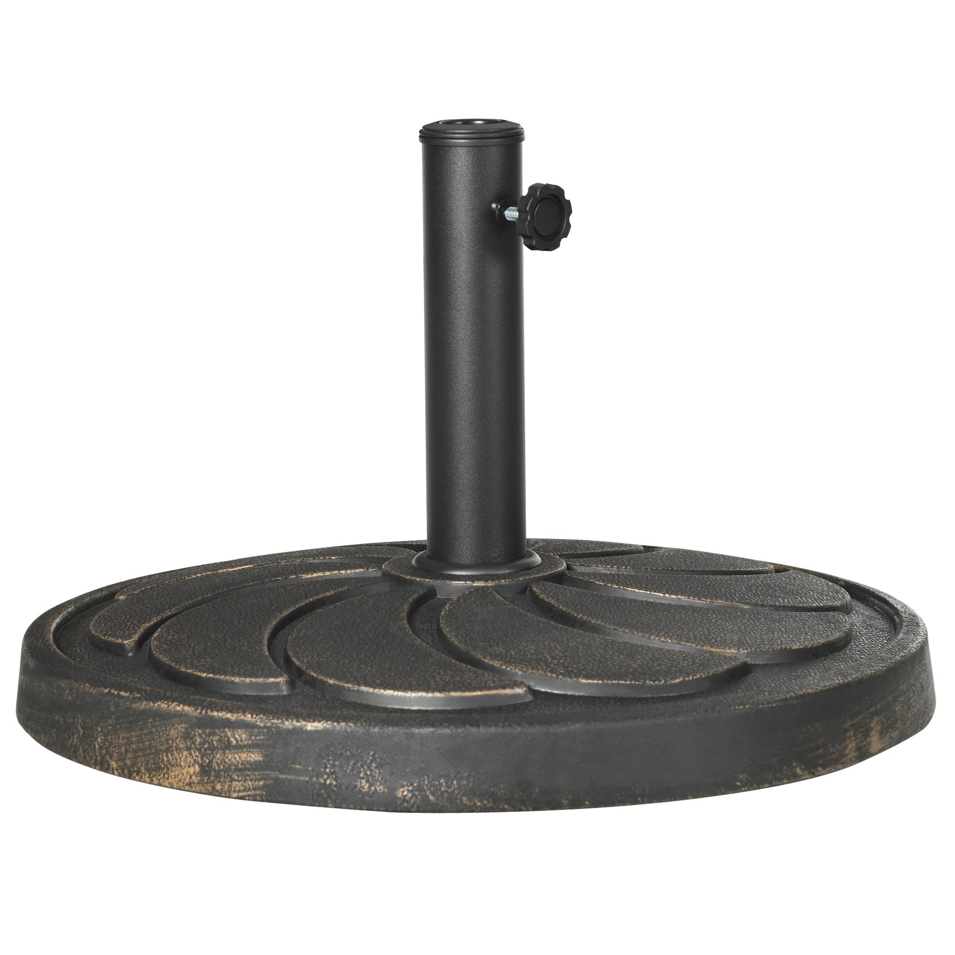 21" Round Resin Patio Umbrella Base, 40 lb Heavy Duty Market Umbrella Base Stand, Umbrella Holder for Outdoor, Garden, Backyard, Bronze