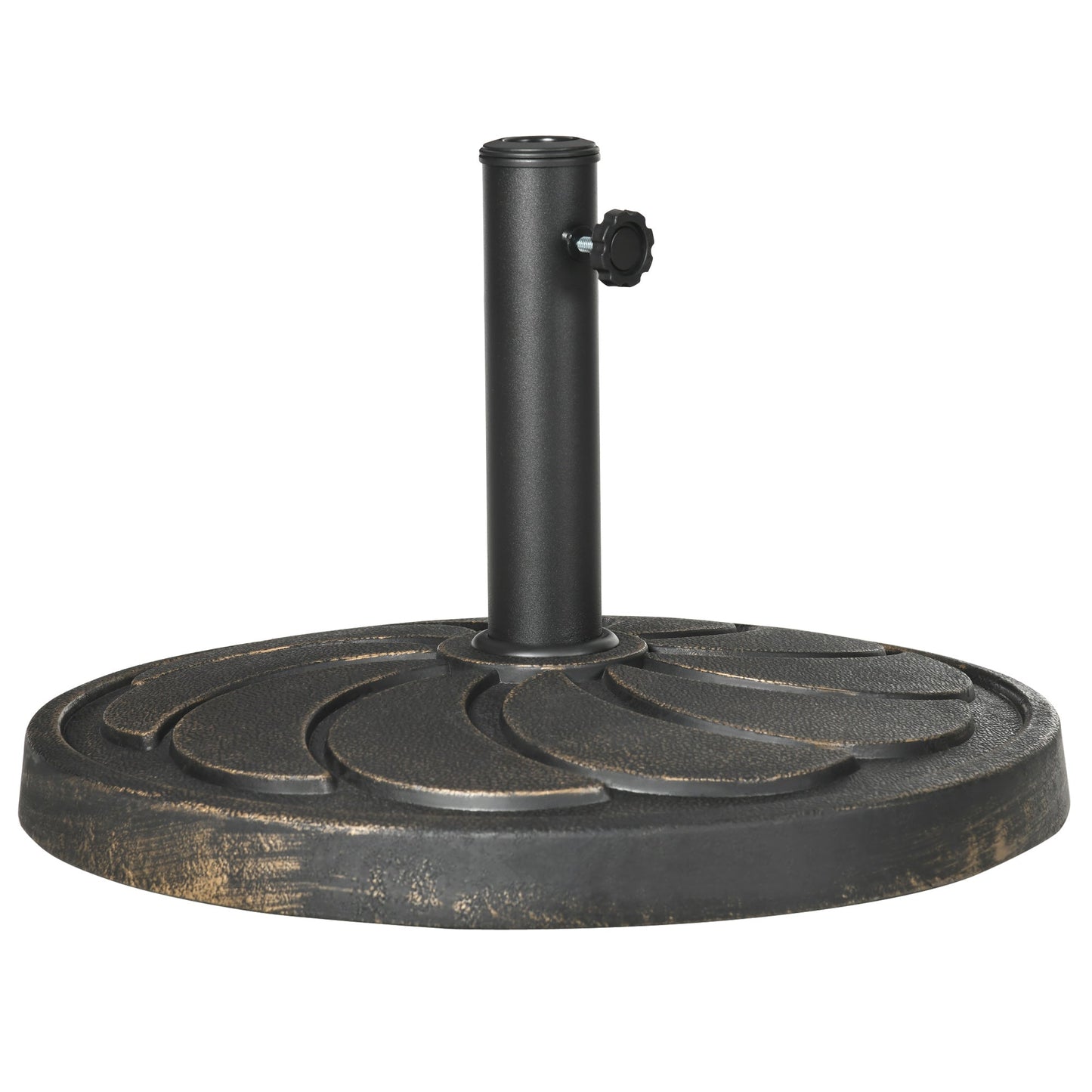 21" Round Resin Patio Umbrella Base, 40 lb Heavy Duty Market Umbrella Base Stand, Umbrella Holder for Outdoor, Garden, Backyard, Bronze