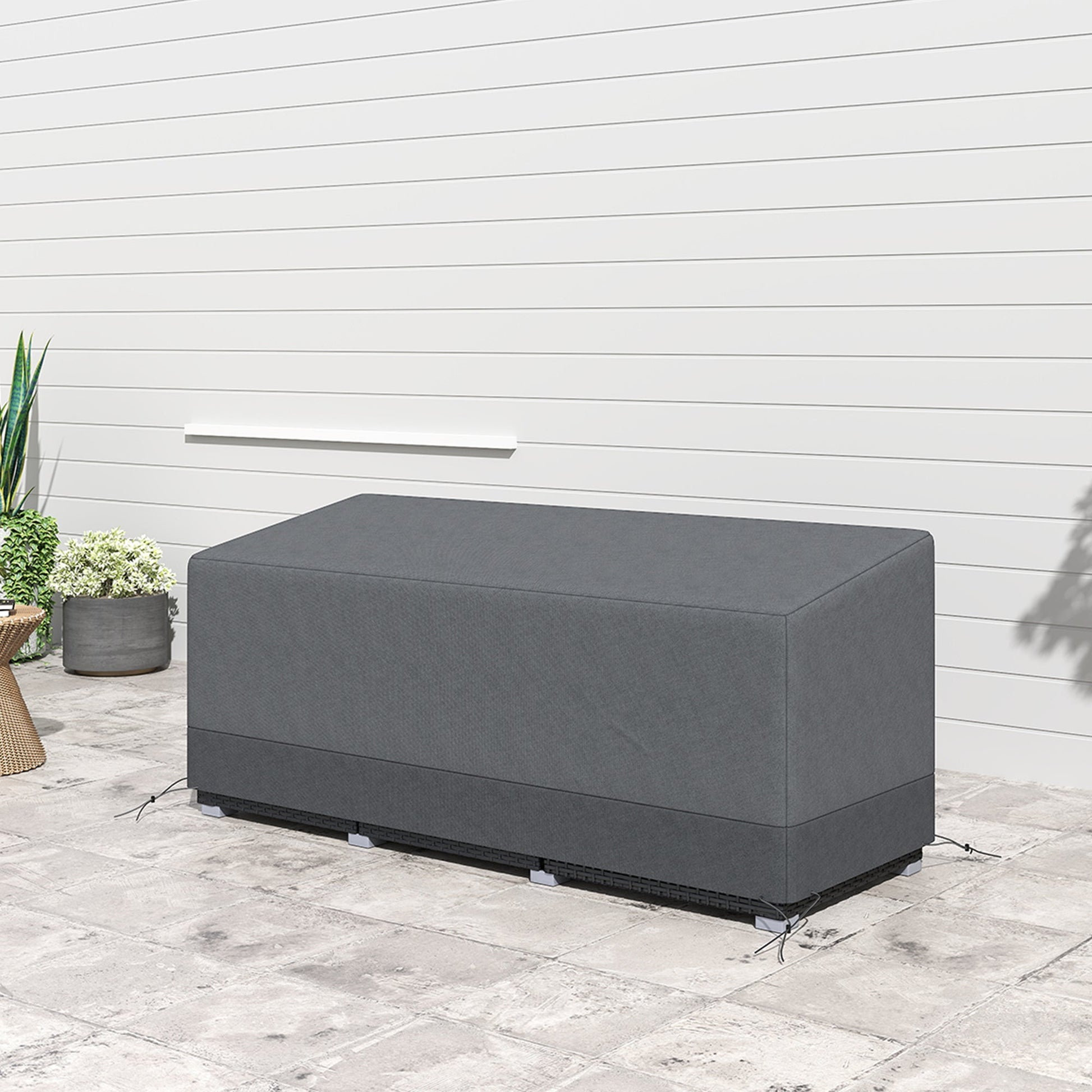 Patio Furniture Covers Waterproof for 3 Seater Sofa Bistro Set, 600D Heavy Duty Oxford Outdoor Patio Cover, UV-Resistant Sectional Couch Cover, 75" x 28.3" x 29.9", Grey