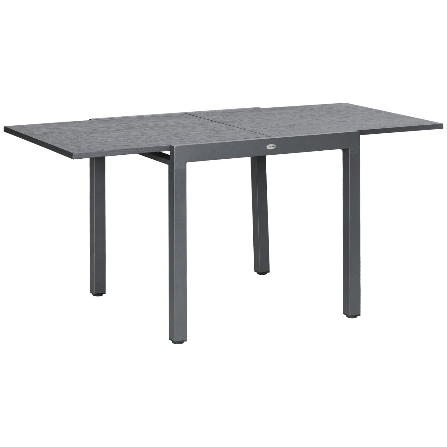 Extendable Outdoor Dining Table for 4-6, 31.5"-63" Rectangle Patio Table with Aluminium Frame, Steel Tabletop, for Garden, Backyard, Balcony, Deck, Dark Grey