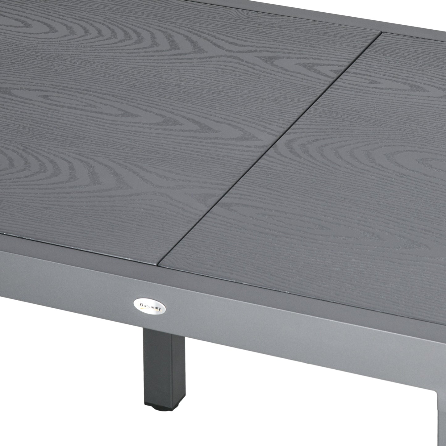 Extendable Outdoor Dining Table for 4-6, 31.5"-63" Rectangle Patio Table with Aluminium Frame, Steel Tabletop, for Garden, Backyard, Balcony, Deck, Dark Grey