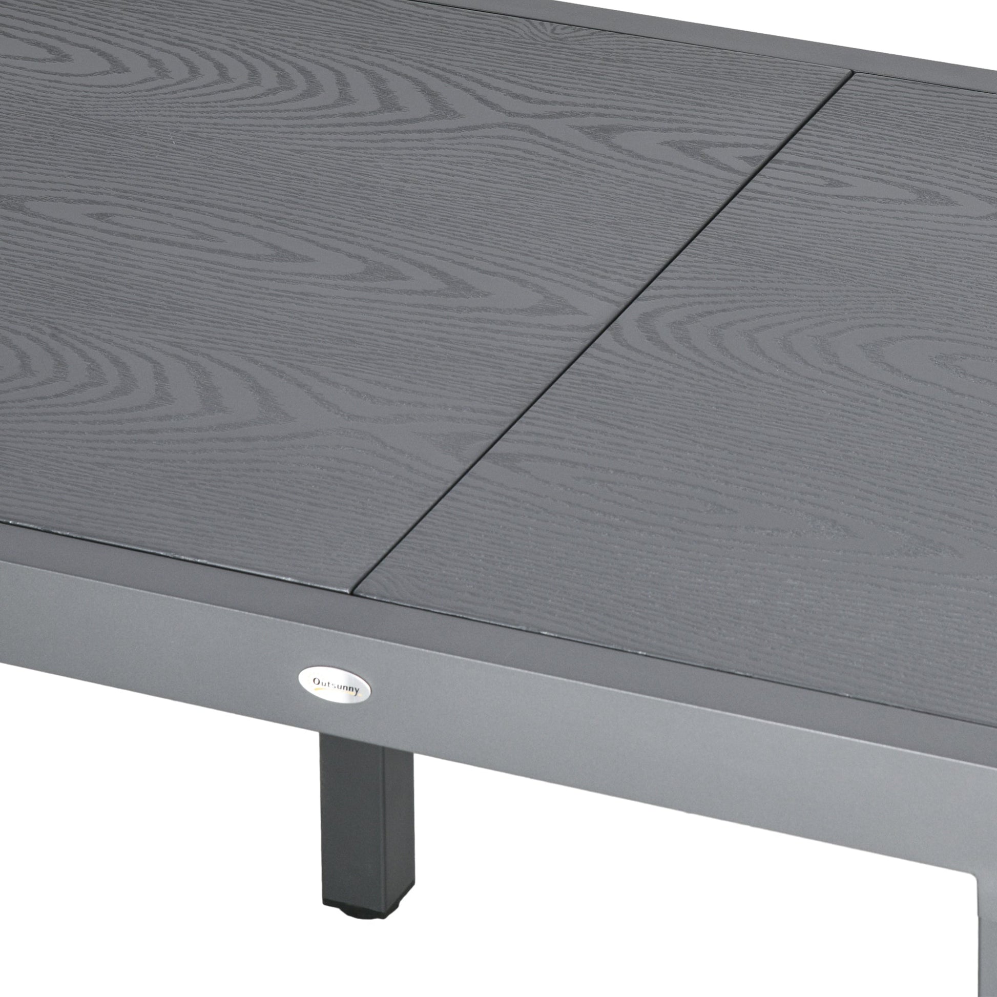 Extendable Outdoor Dining Table for 4-6, 31.5"-63" Rectangle Patio Table with Aluminium Frame, Steel Tabletop, for Garden, Backyard, Balcony, Deck, Dark Grey