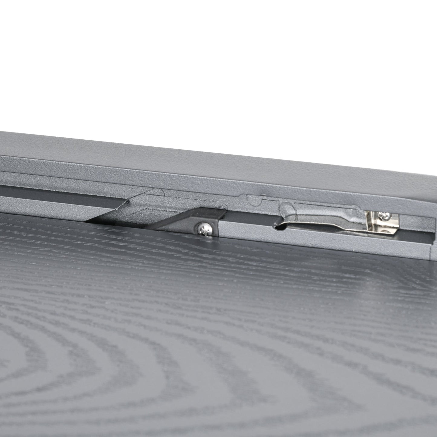 Extendable Outdoor Dining Table for 4-6, 31.5"-63" Rectangle Patio Table with Aluminium Frame, Steel Tabletop, for Garden, Backyard, Balcony, Deck, Dark Grey