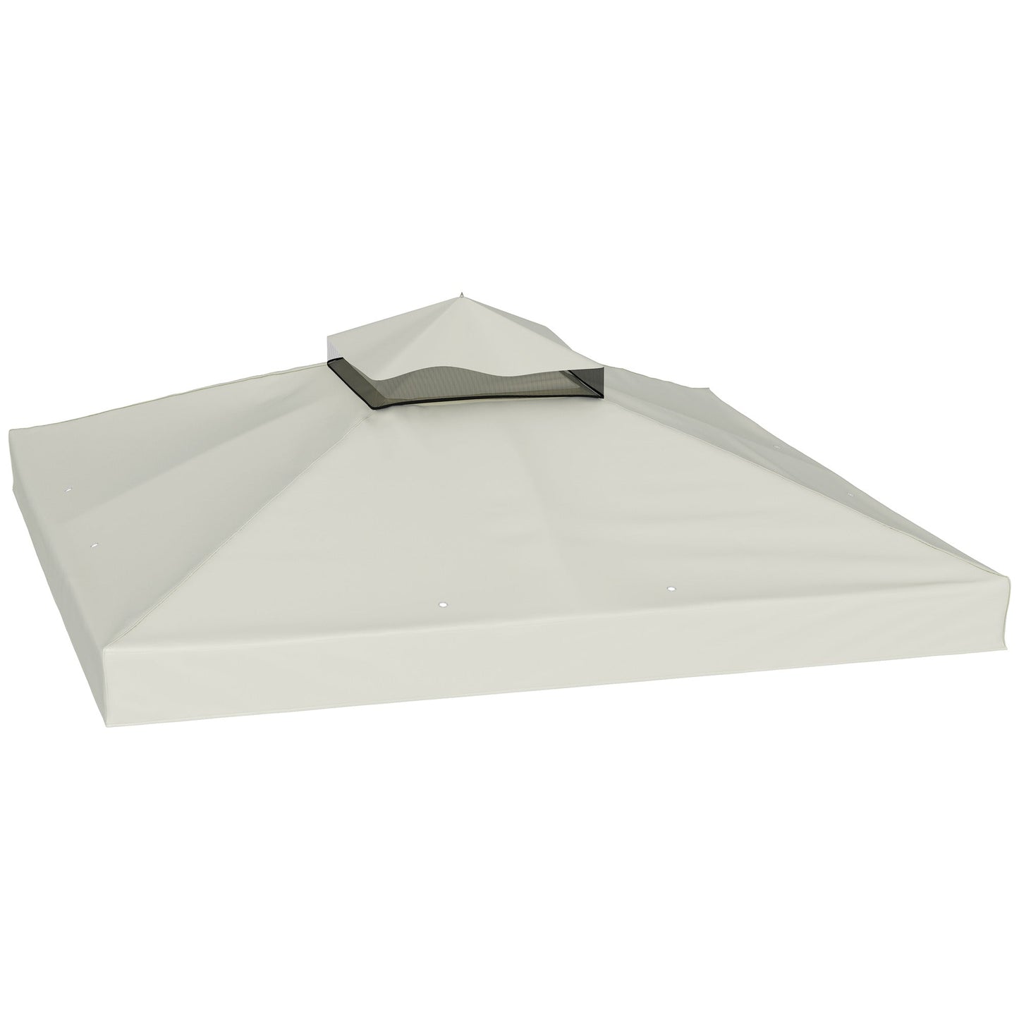 10' x 10' Gazebo Replacement Canopy Cover, 2-Tier Outdoor Gazebo Roof Replacement with Drain Holes, Water Resistant Plastic Coating, 370g/㎡, UPF30+, TOP COVER ONLY, Light Grey