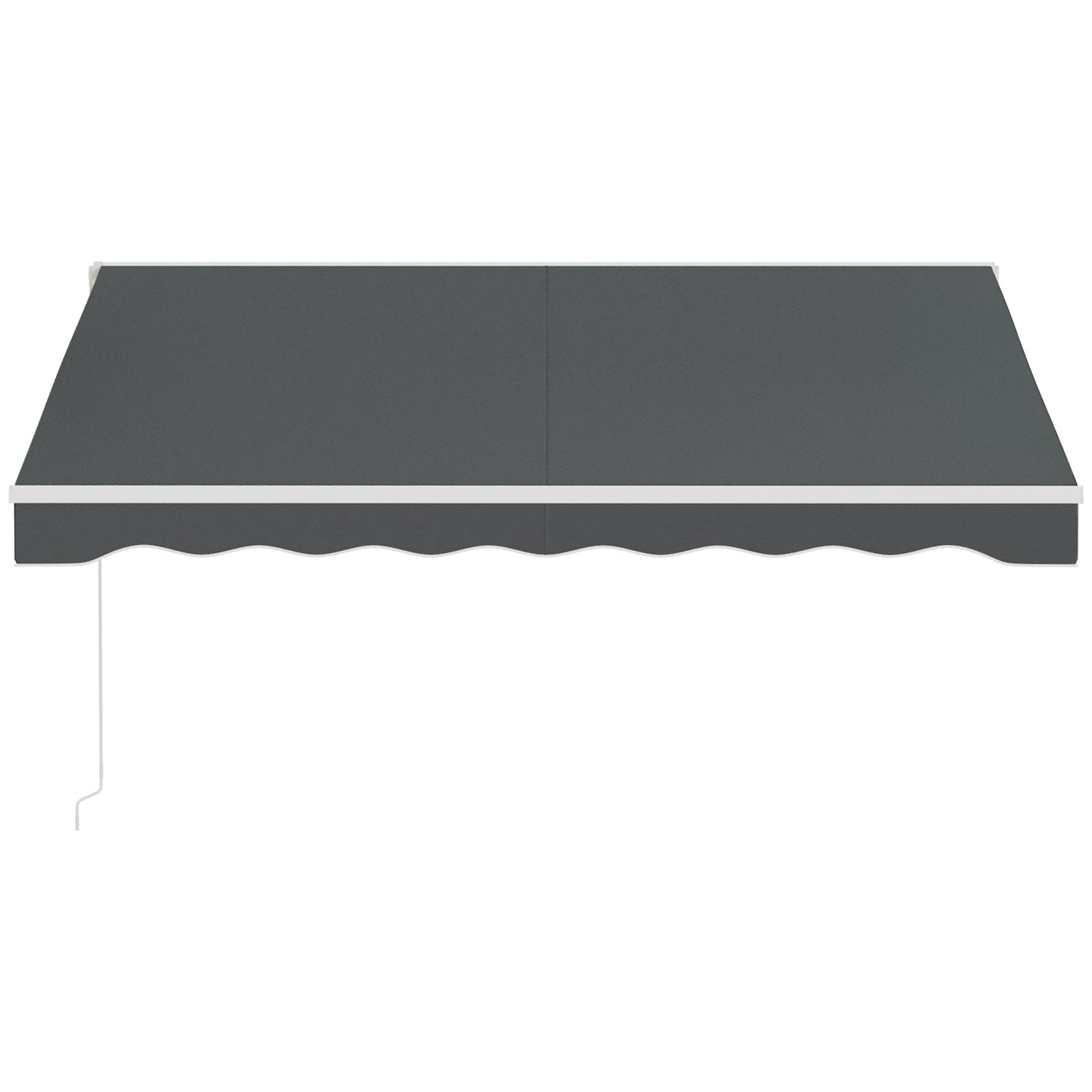 10' x 8' Electric Awning, Retractable Awning Sun Shade Shelter with Remote Controller, Manual Crank Handle and Aluminum Frame, for Deck, Balcony, Yard, Grey