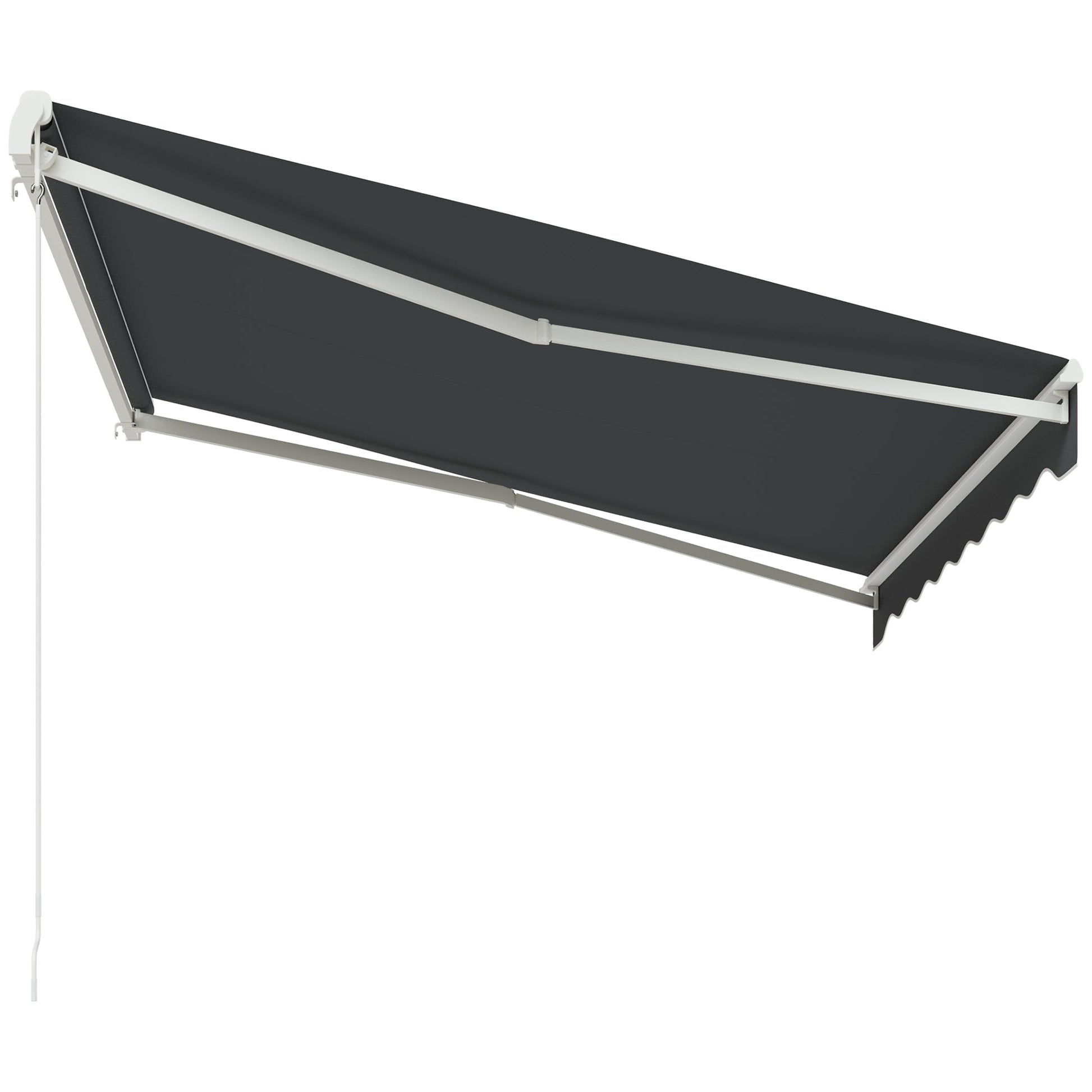 10' x 8' Electric Awning, Retractable Awning Sun Shade Shelter with Remote Controller, Manual Crank Handle and Aluminum Frame, for Deck, Balcony, Yard, Grey