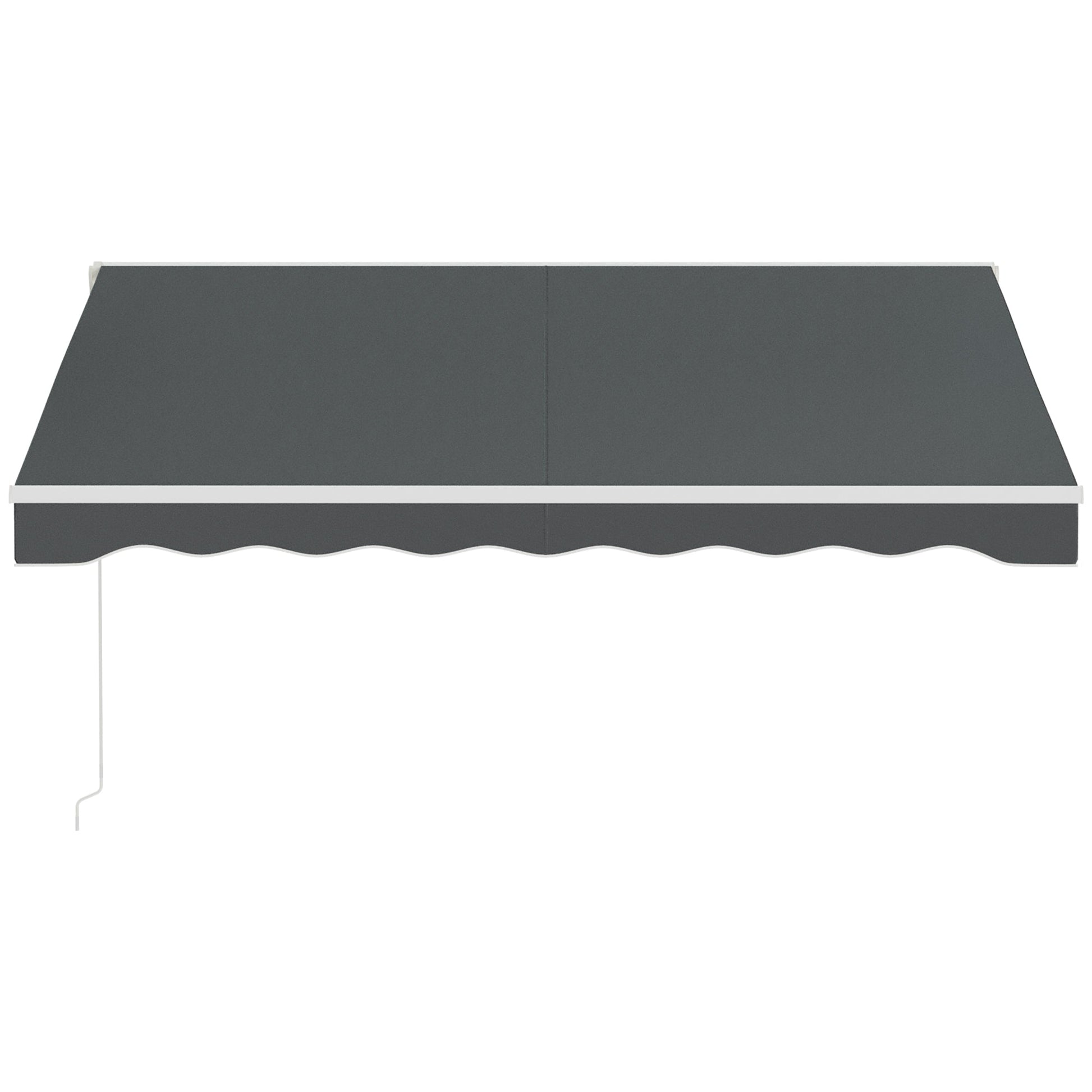 10' x 8' Electric Awning, Retractable Awning Sun Shade Shelter with Remote Controller, Manual Crank Handle and Aluminum Frame, for Deck, Balcony, Yard, Grey