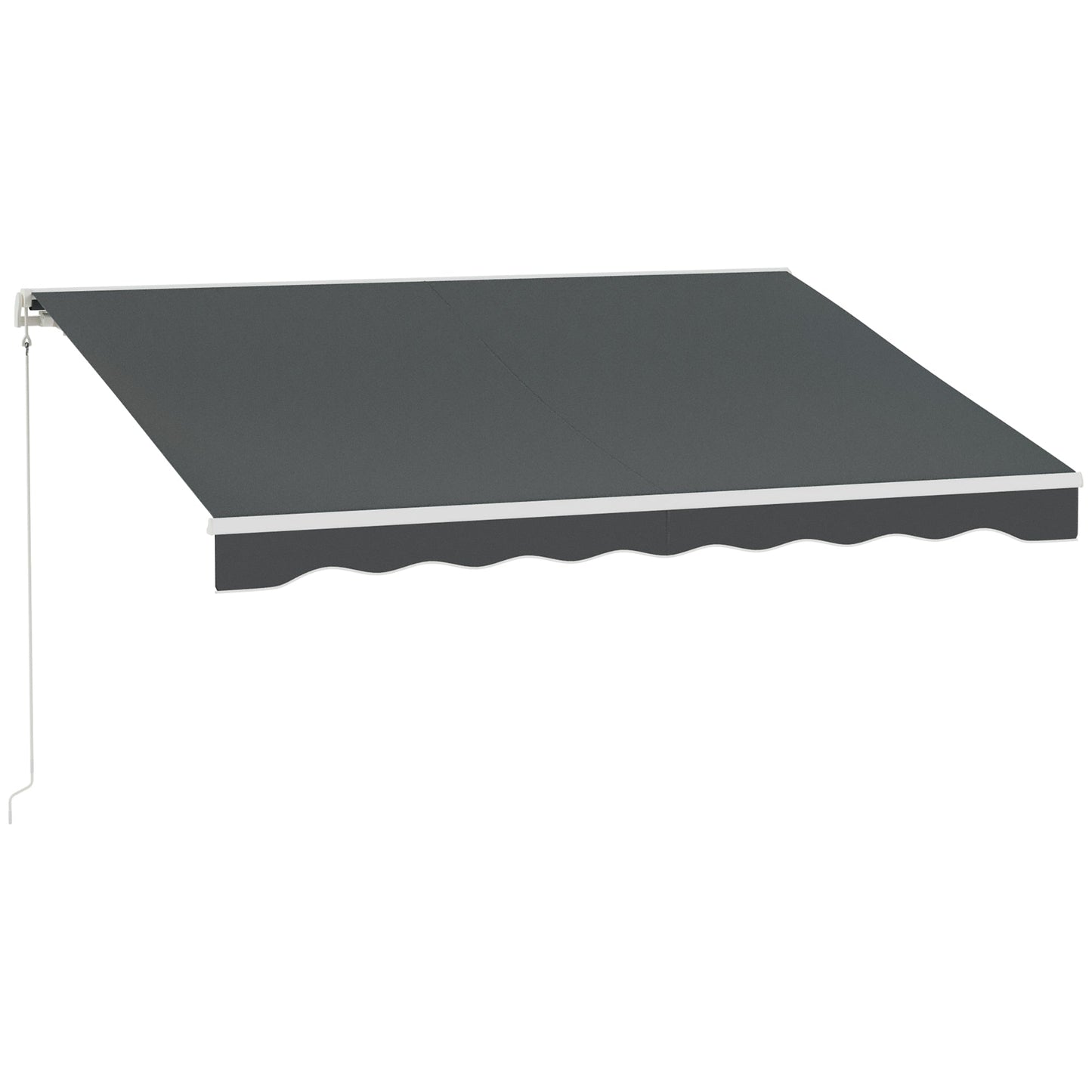 10' x 8' Electric Awning, Retractable Awning Sun Shade Shelter with Remote Controller, Manual Crank Handle and Aluminum Frame, for Deck, Balcony, Yard, Grey