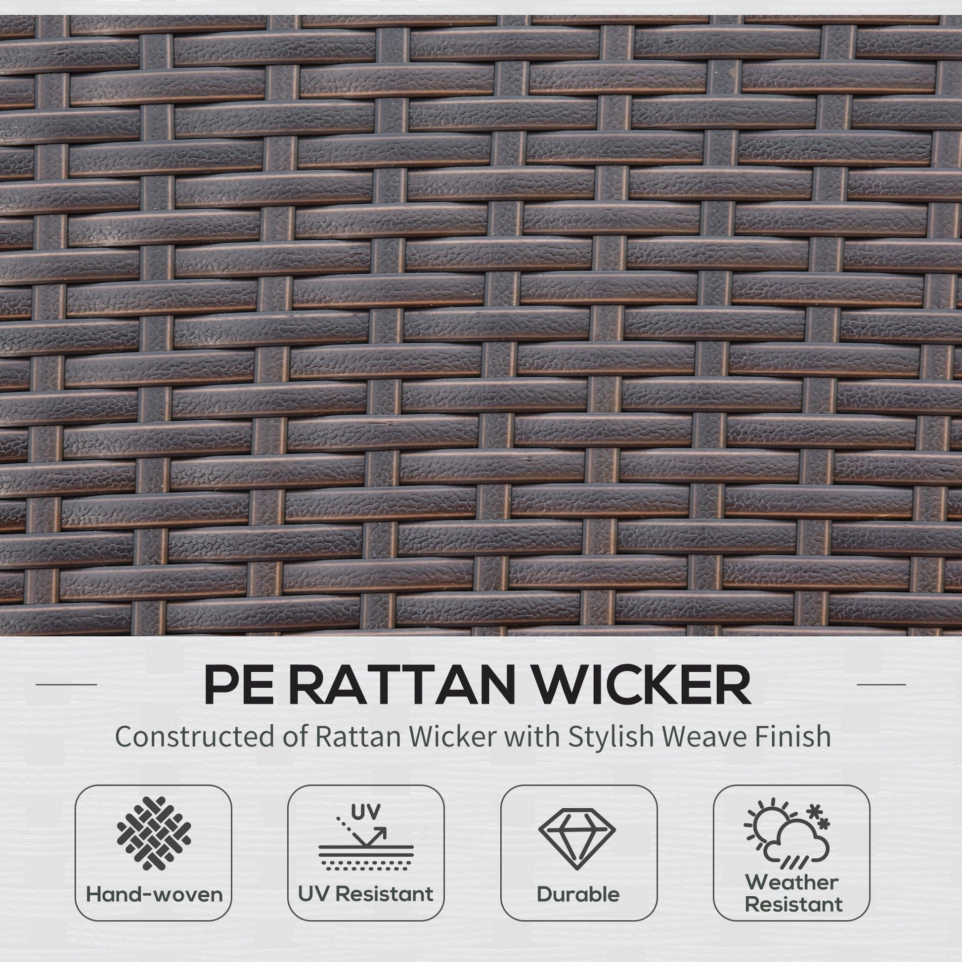 4 Piece PE Rattan Patio Furniture Set, Outdoor Wicker Sofa Set Conversation Furniture w/ Two-Tier Table, Loveseat, 2 Swivel Rocking Chairs and Cushions, Red