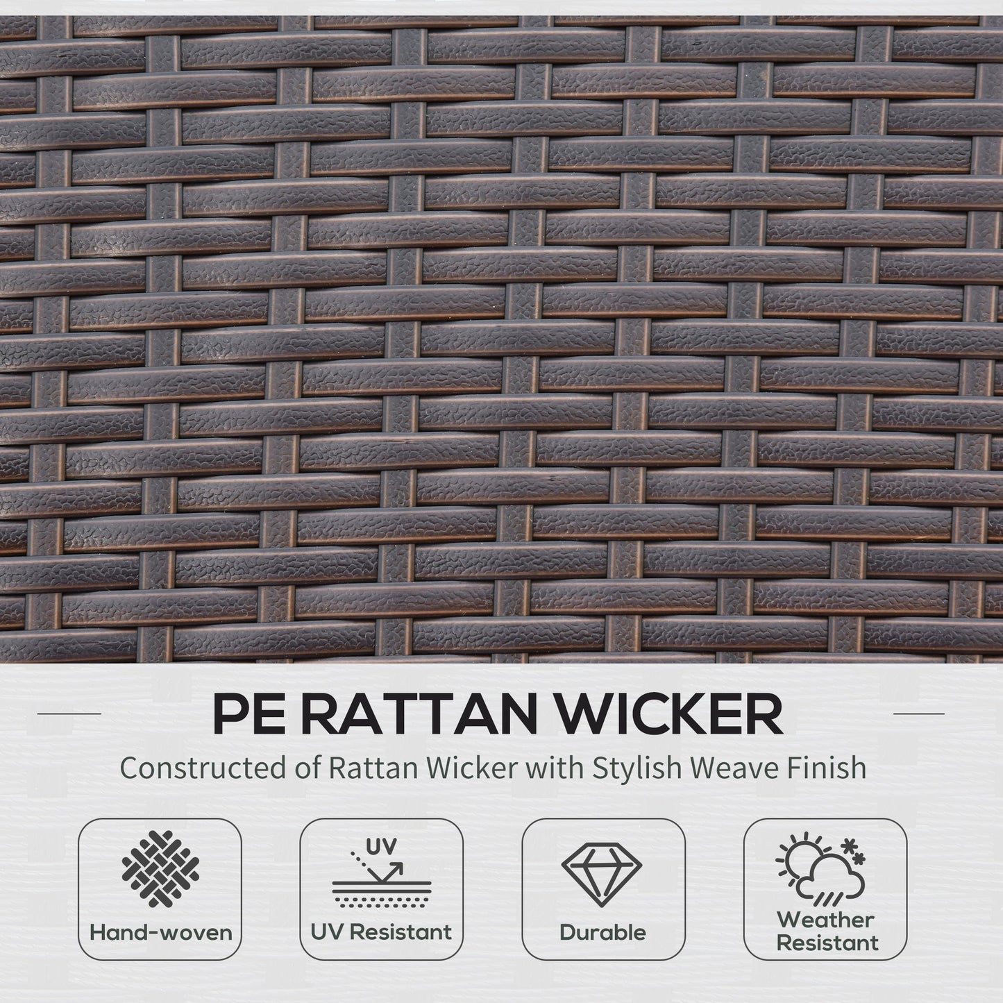 4 Piece PE Rattan Patio Furniture Set, Outdoor Wicker Sofa Set Conversation Furniture w/ Two-Tier Table, Loveseat, 2 Swivel Rocking Chairs and Cushions, Red
