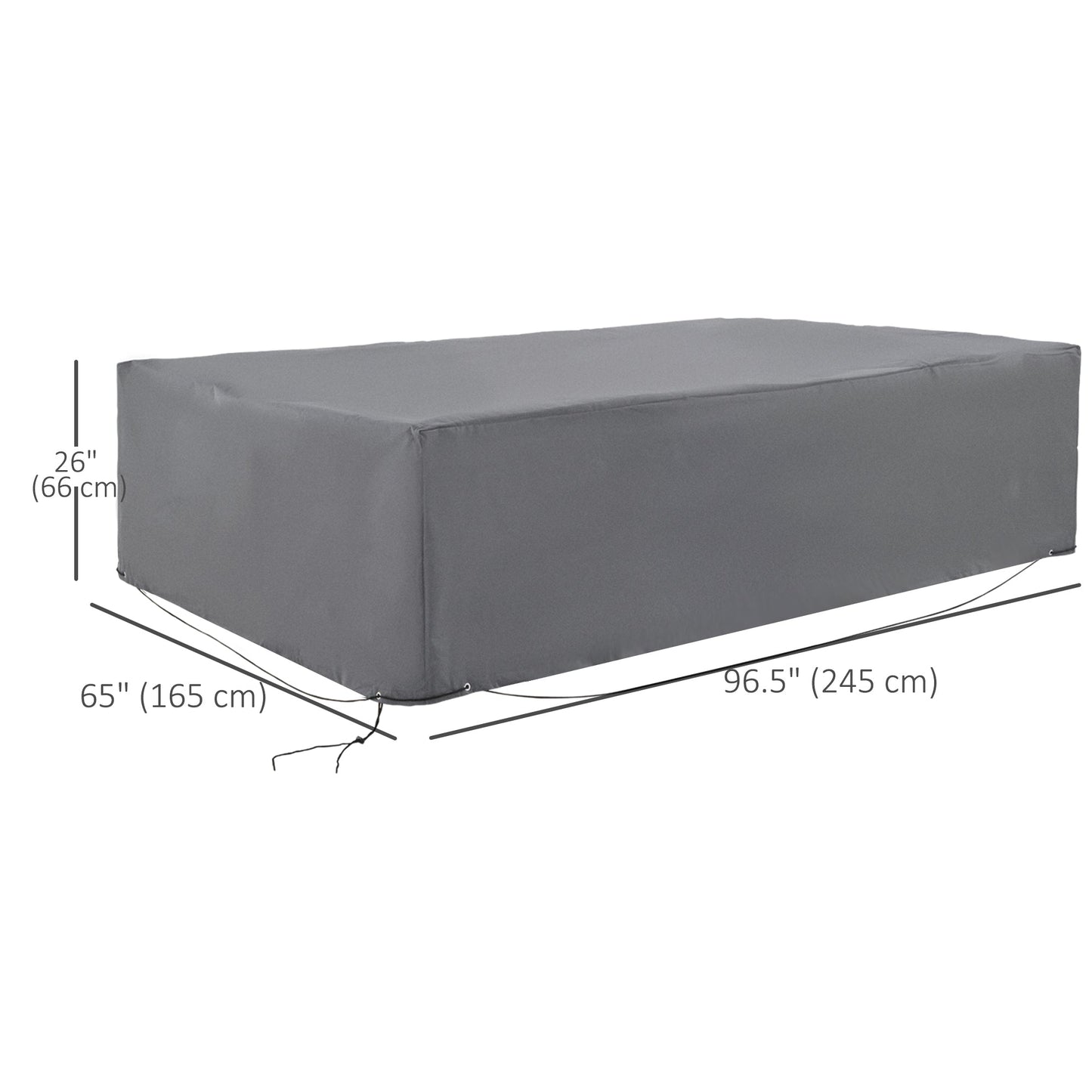 Patio Furniture Covers, Waterproof, Windproof and Anti-UV 300D Oxford Fabric Large Outdoor Furniture Cover for Outdoor Sectional Sofa Set, 97" x 65" x 26", Grey