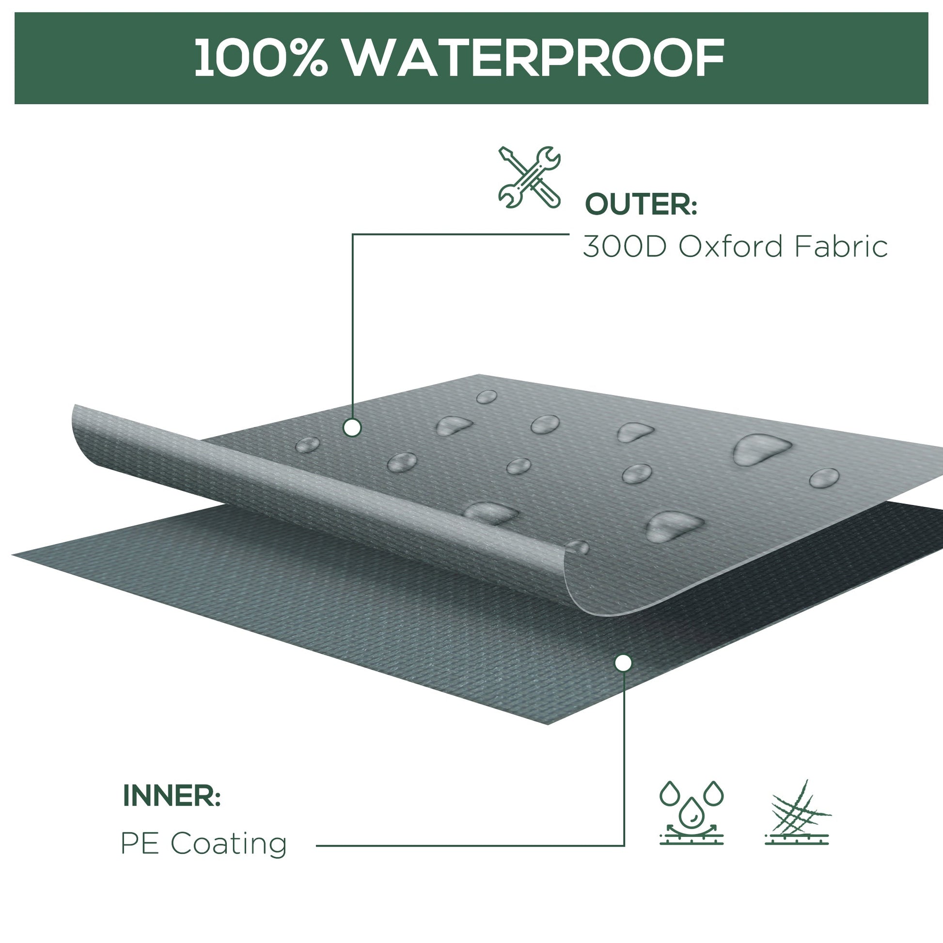 Patio Furniture Covers, Waterproof, Windproof and Anti-UV 300D Oxford Fabric Large Outdoor Furniture Cover for Outdoor Sectional Sofa Set, 97" x 65" x 26", Grey