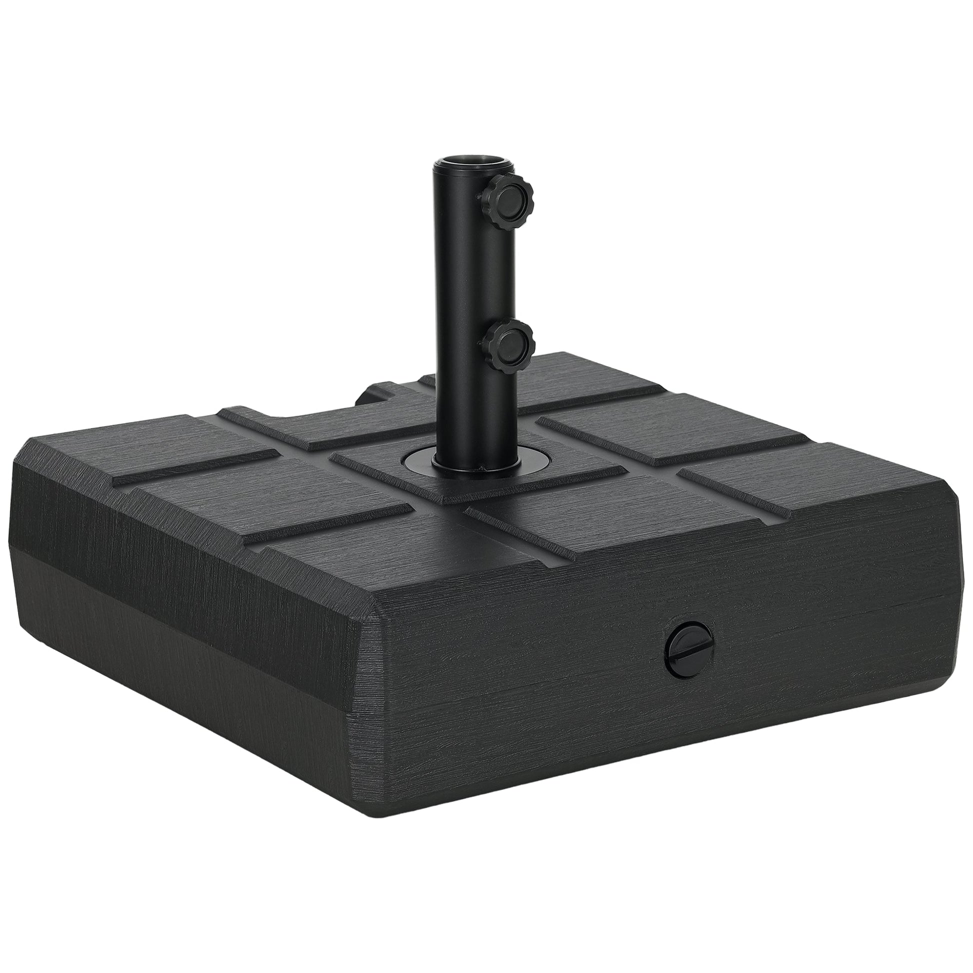 88 lbs. Fillable Umbrella Base with Steel, Umbrella Holder for 1.5" or 1.9" Umbrella Poles, Square & Reversible Heavy Duty Market Umbrella Stand, Black