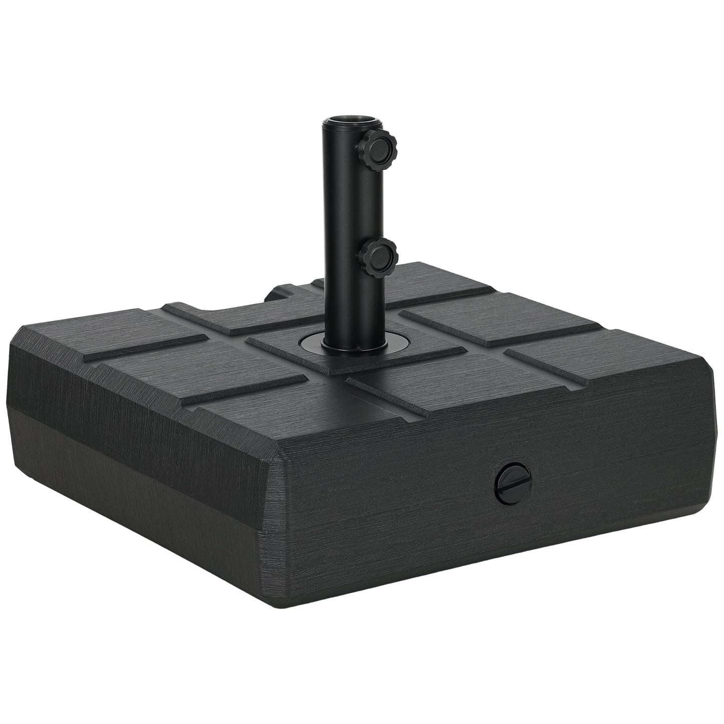 88 lbs. Fillable Umbrella Base with Steel, Umbrella Holder for 1.5" or 1.9" Umbrella Poles, Square & Reversible Heavy Duty Market Umbrella Stand, Black