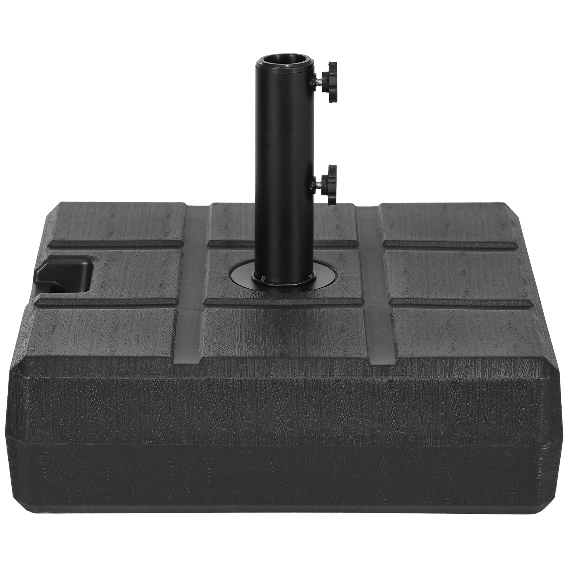 88 lbs. Fillable Umbrella Base with Steel, Umbrella Holder for 1.5" or 1.9" Umbrella Poles, Square & Reversible Heavy Duty Market Umbrella Stand, Black