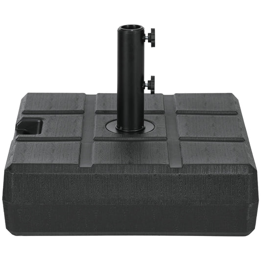 88 lbs. Fillable Umbrella Base with Steel, Umbrella Holder for 1.5" or 1.9" Umbrella Poles, Square & Reversible Heavy Duty Market Umbrella Stand, Black