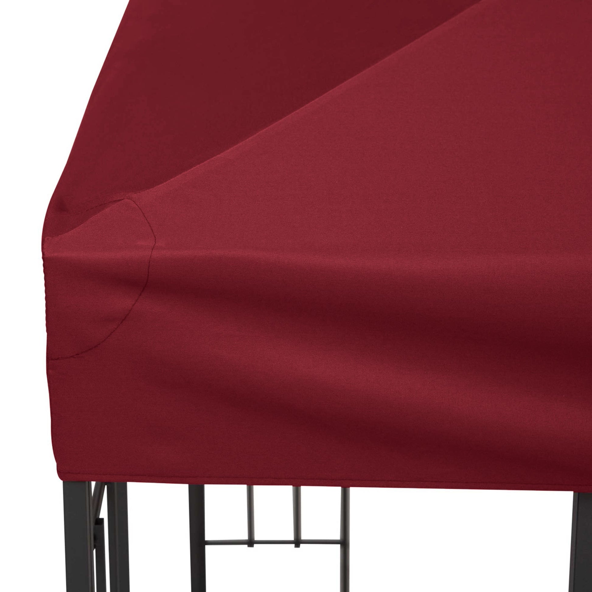 9.84' x 9.84' Square 2-Tier Gazebo Canopy Replacement Top Cover Outdoor Garden Sun Shade, Wine Red