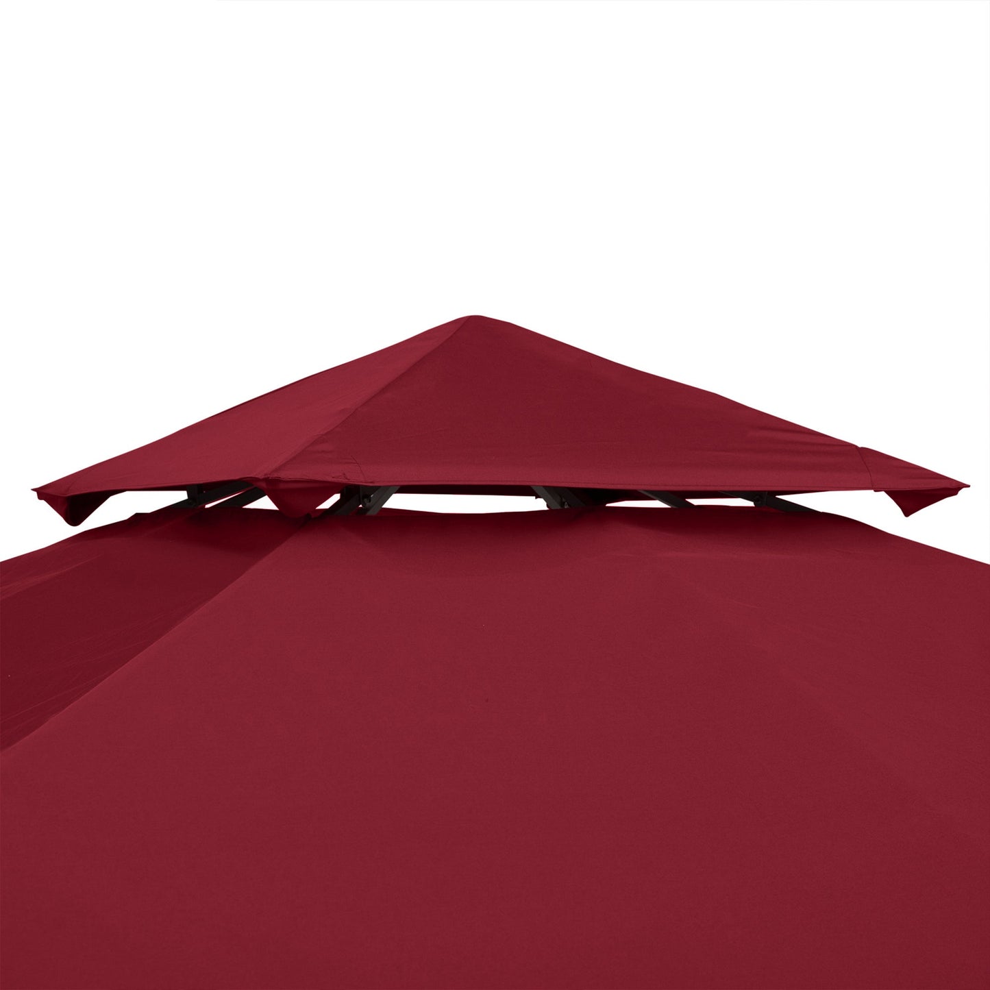 9.84' x 9.84' Square 2-Tier Gazebo Canopy Replacement Top Cover Outdoor Garden Sun Shade, Wine Red