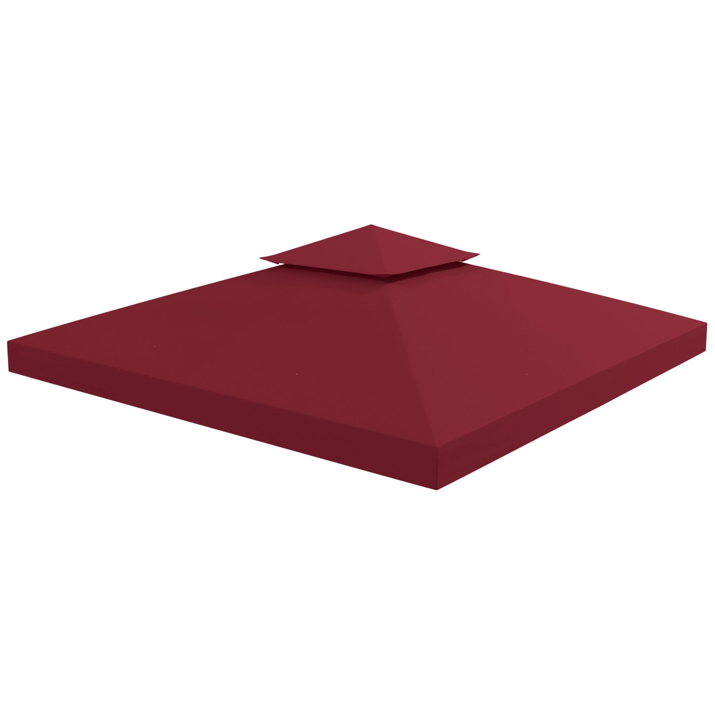9.84' x 9.84' Square 2-Tier Gazebo Canopy Replacement Top Cover Outdoor Garden Sun Shade, Wine Red