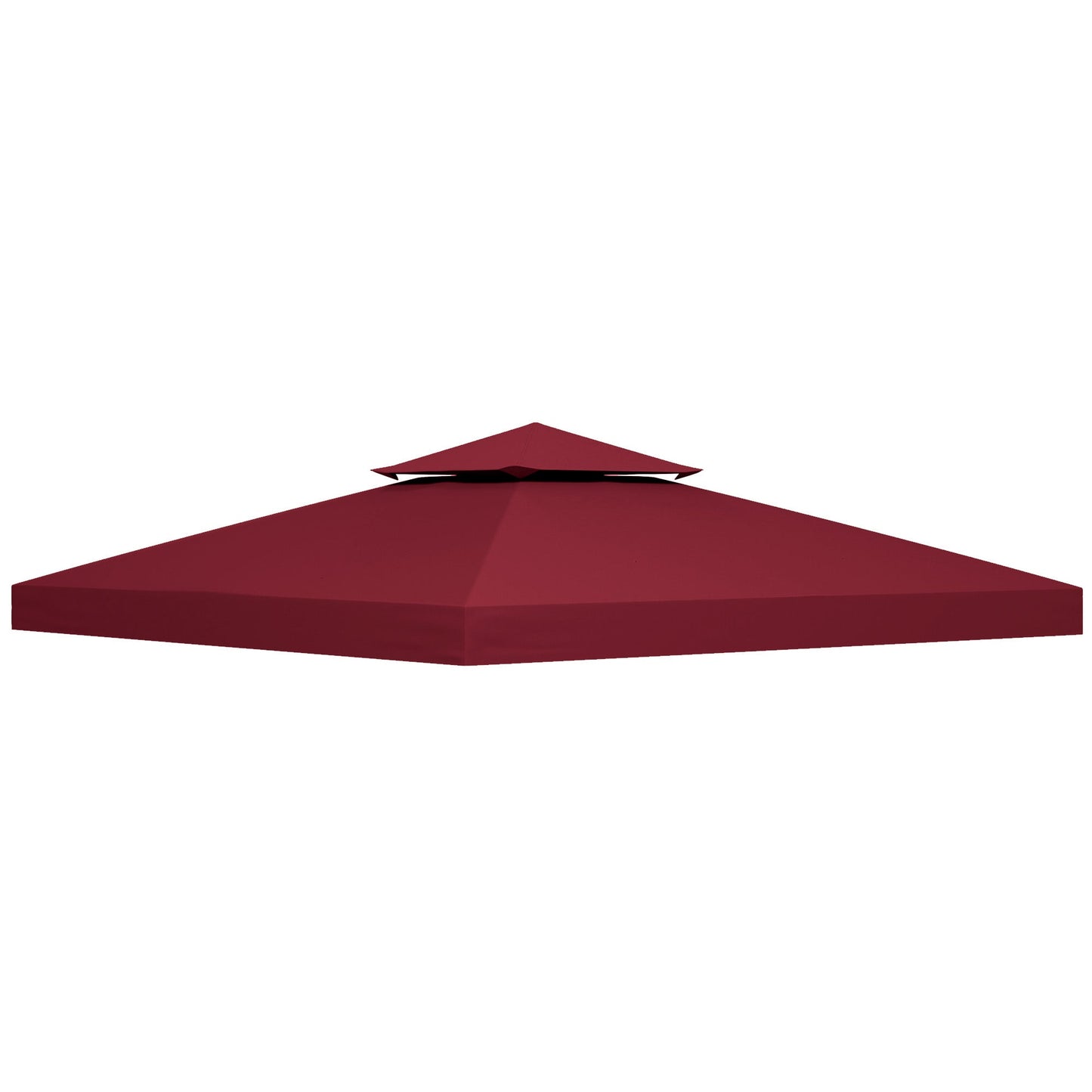 9.84' x 9.84' Square 2-Tier Gazebo Canopy Replacement Top Cover Outdoor Garden Sun Shade, Wine Red