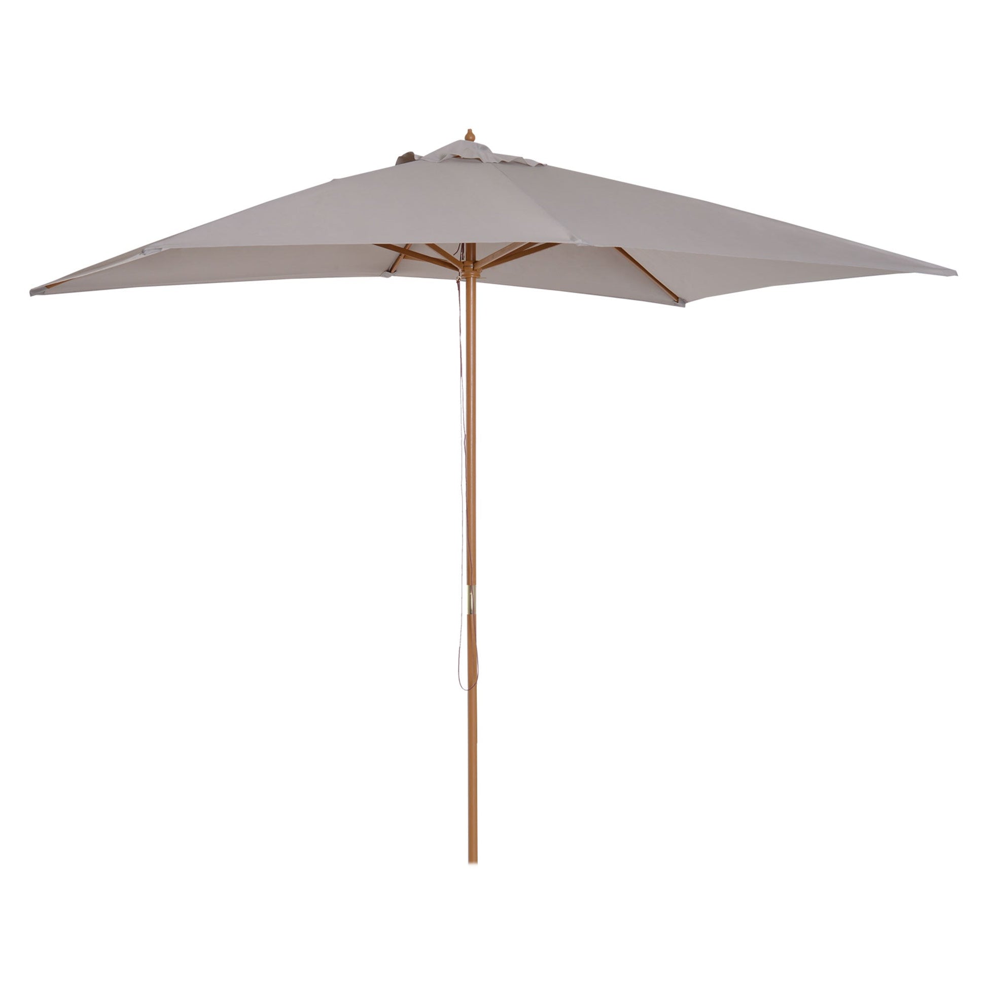 7' x 10' Wooden Patio Umbrella, Rectangular Garden Parasol, Market Table Umbrella with Top Vent, Grey