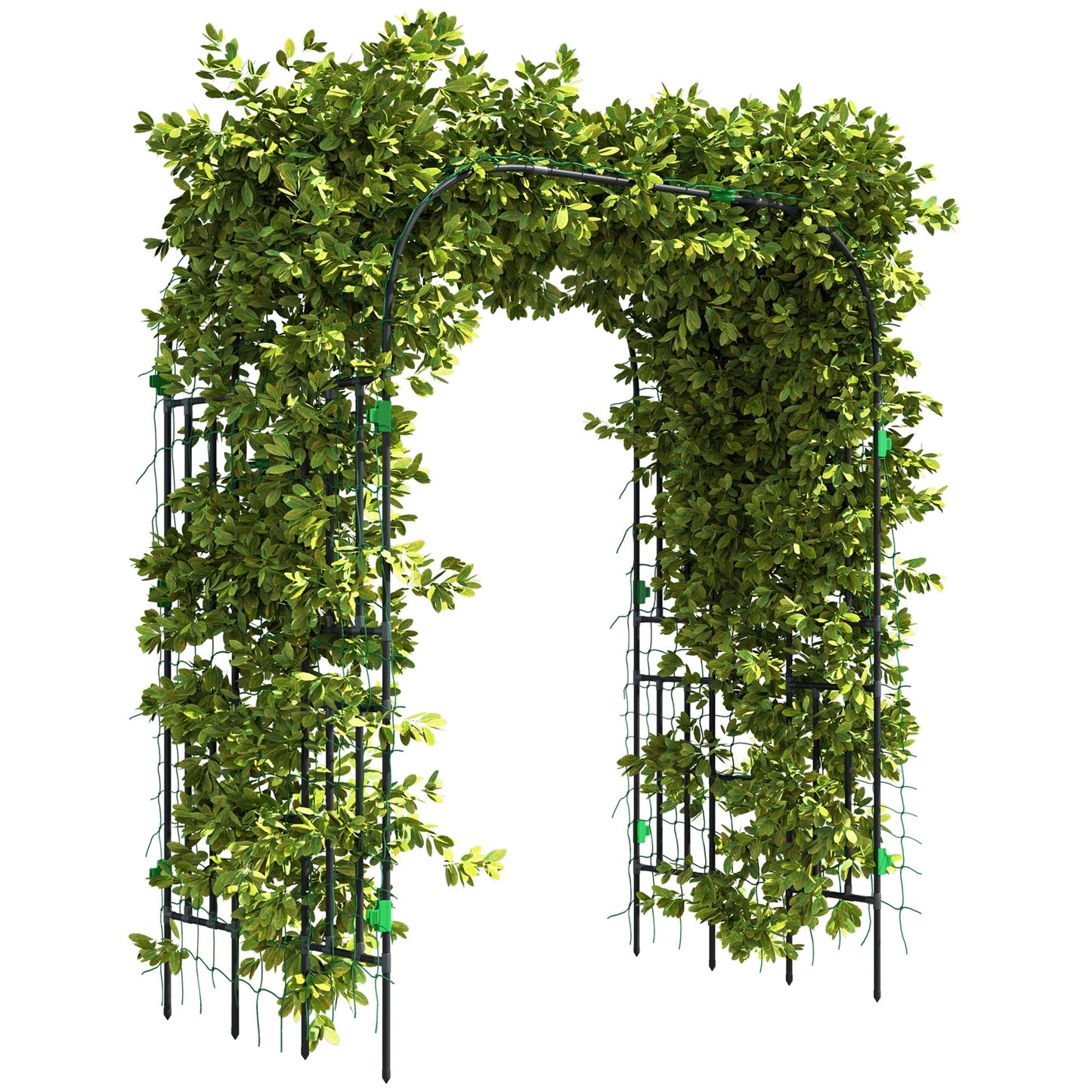 Garden Arch Trellis, 8 FT Tall Metal Plant Trellis Support with Trellis Netting, Outdoor Archway Trellis for Climbing Plants, Vegetables, Flowers, Fruits