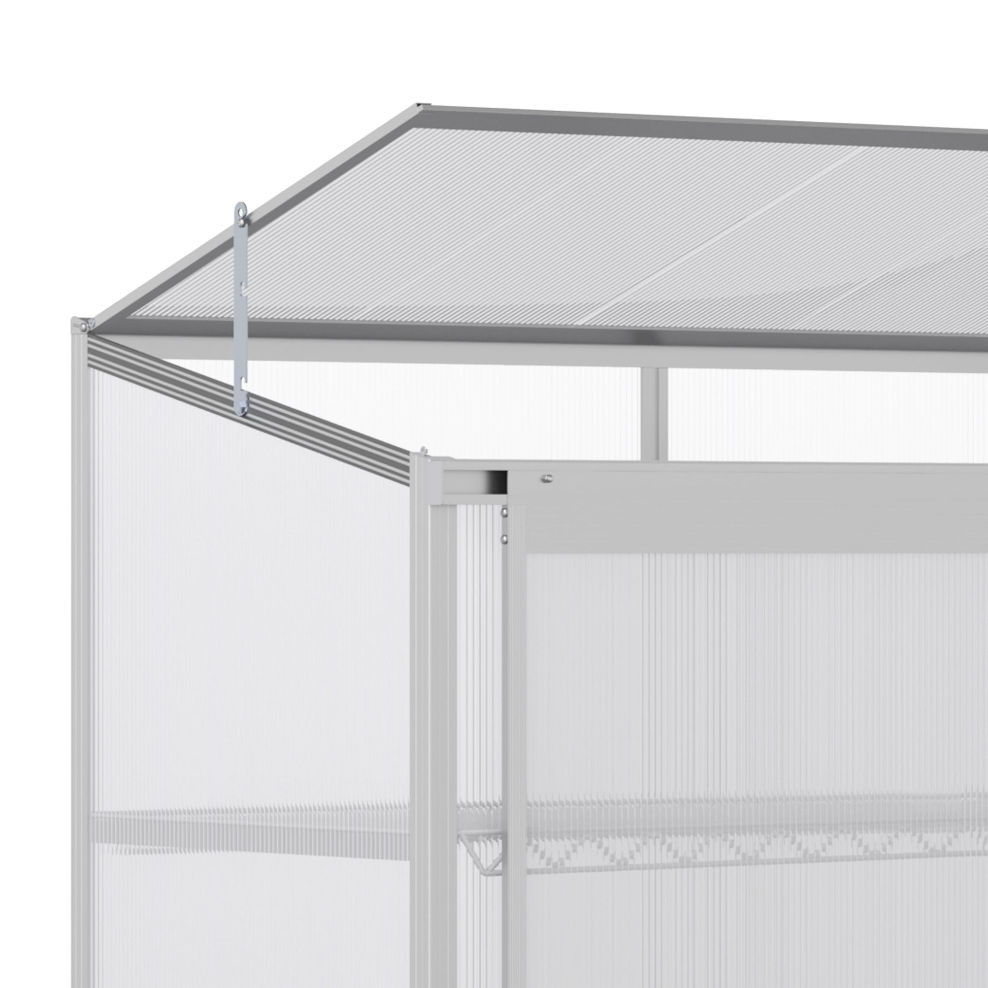 Aluminum Cold Frame Greenhouse, Raised Planter Bed Protection with Openable Top and 2 Shelves for Outdoor Indoor, 52" x 23" x 55", Silver