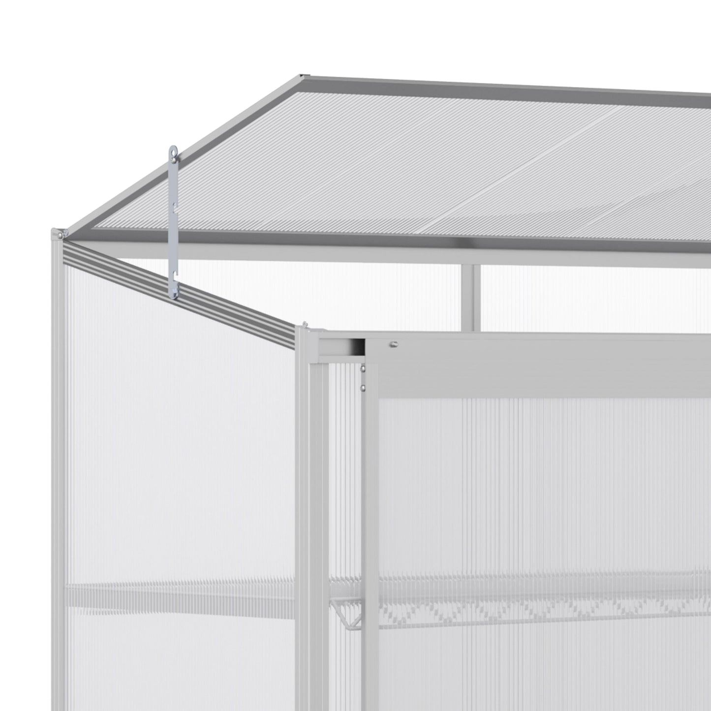 Aluminum Cold Frame Greenhouse, Raised Planter Bed Protection with Openable Top and 2 Shelves for Outdoor Indoor, 52" x 23" x 55", Silver