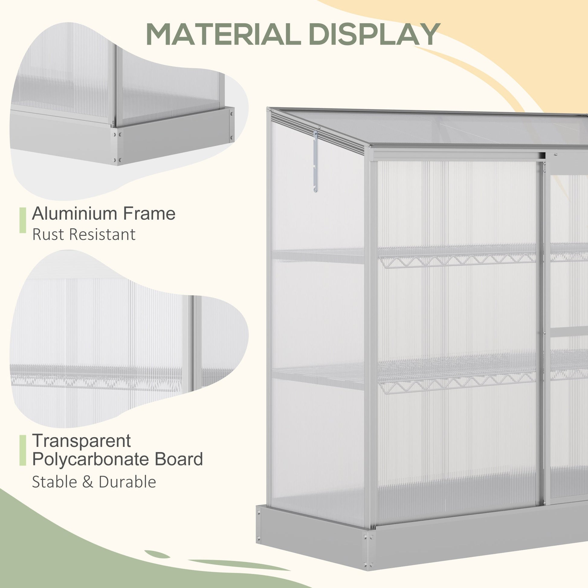 Aluminum Cold Frame Greenhouse, Raised Planter Bed Protection with Openable Top and 2 Shelves for Outdoor Indoor, 52" x 23" x 55", Silver