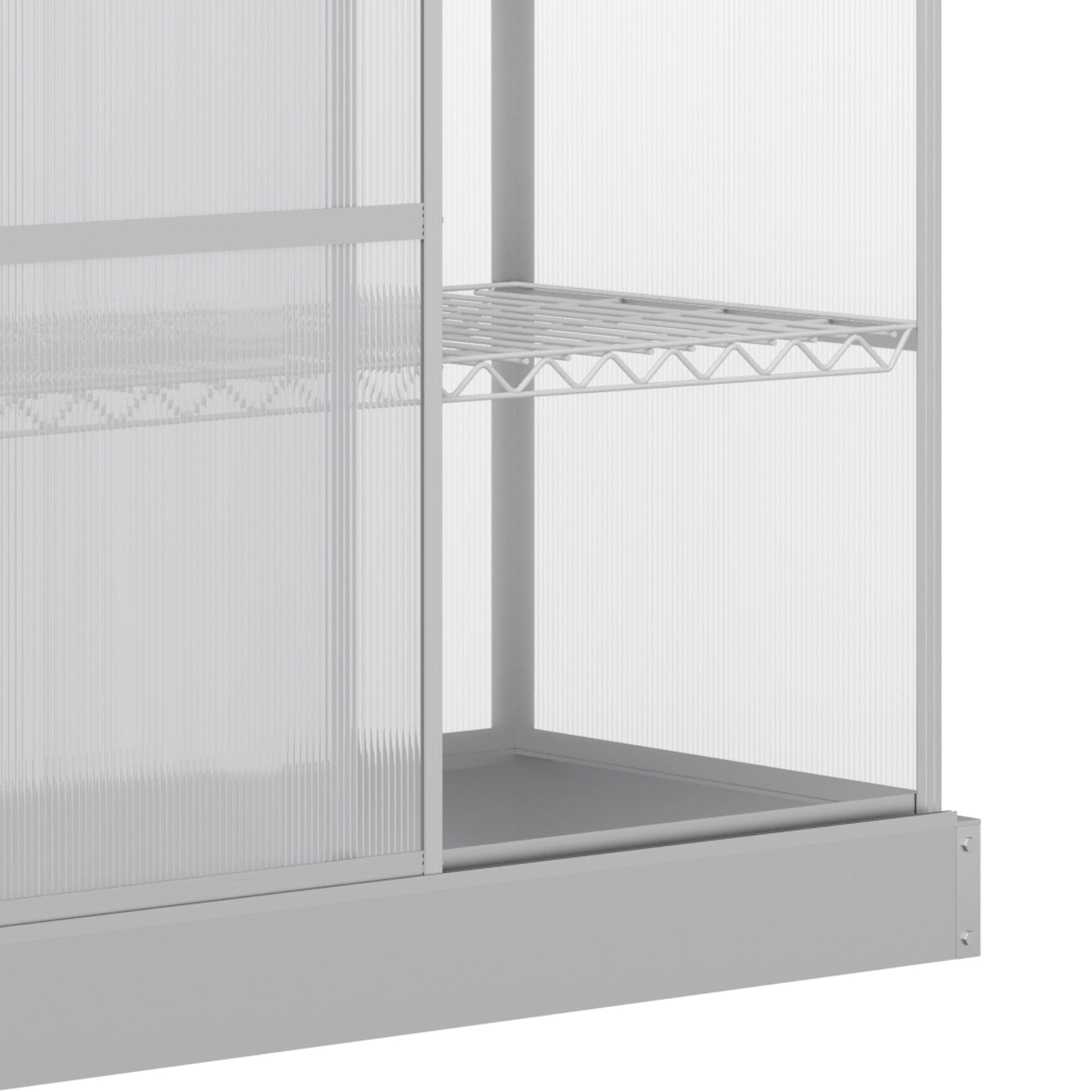 Aluminum Cold Frame Greenhouse, Raised Planter Bed Protection with Openable Top and 2 Shelves for Outdoor Indoor, 52" x 23" x 55", Silver