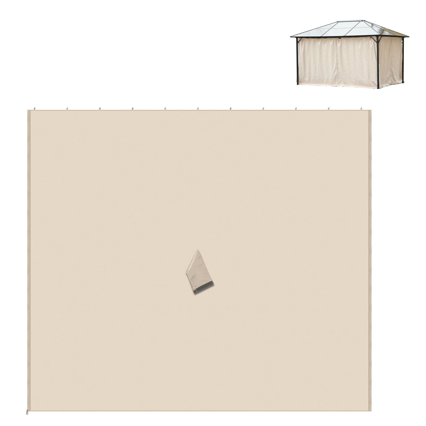 10' x 10' Universal Gazebo Sidewall Set with 4 Panels, Hooks/C-Rings Included for Pergolas & Cabanas, Beige
