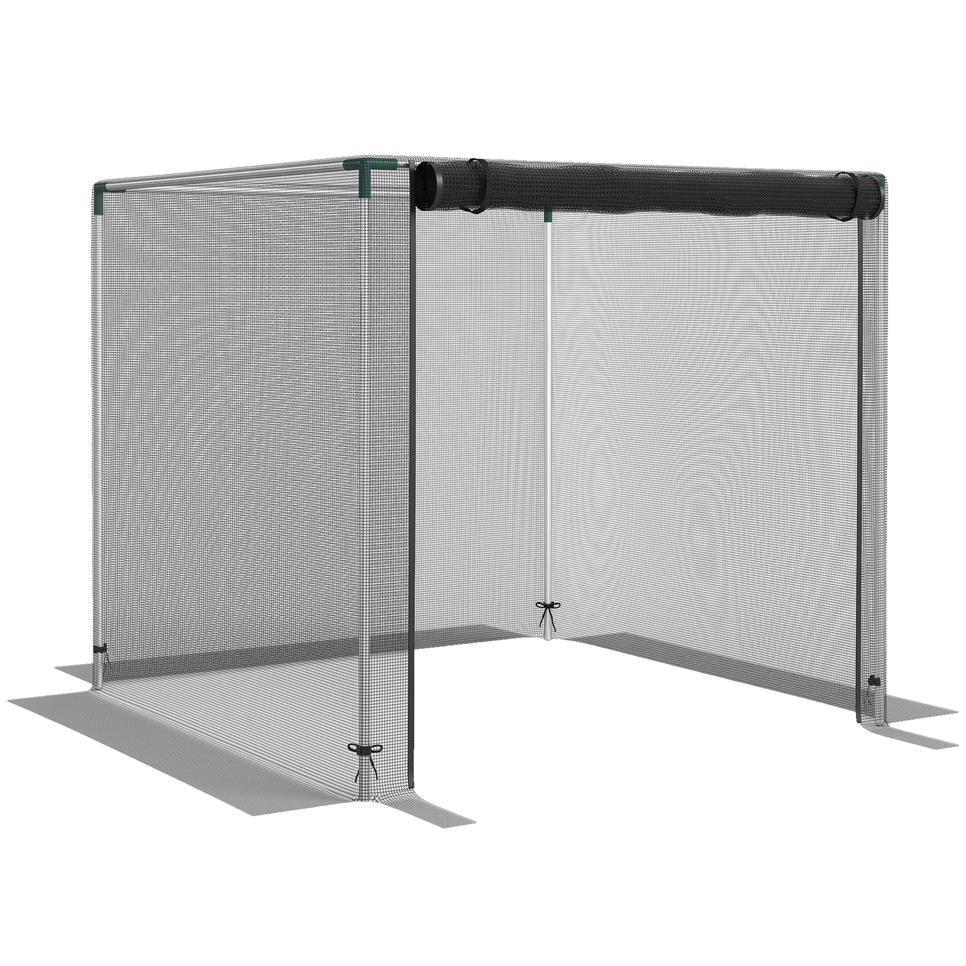 4' x 4' Crop Cage, Plant Protection Tent with Zippered Door and Galvanized Steel Frame, Fruit Cage Netting Cover for Garden, Yard, Lawn, Black