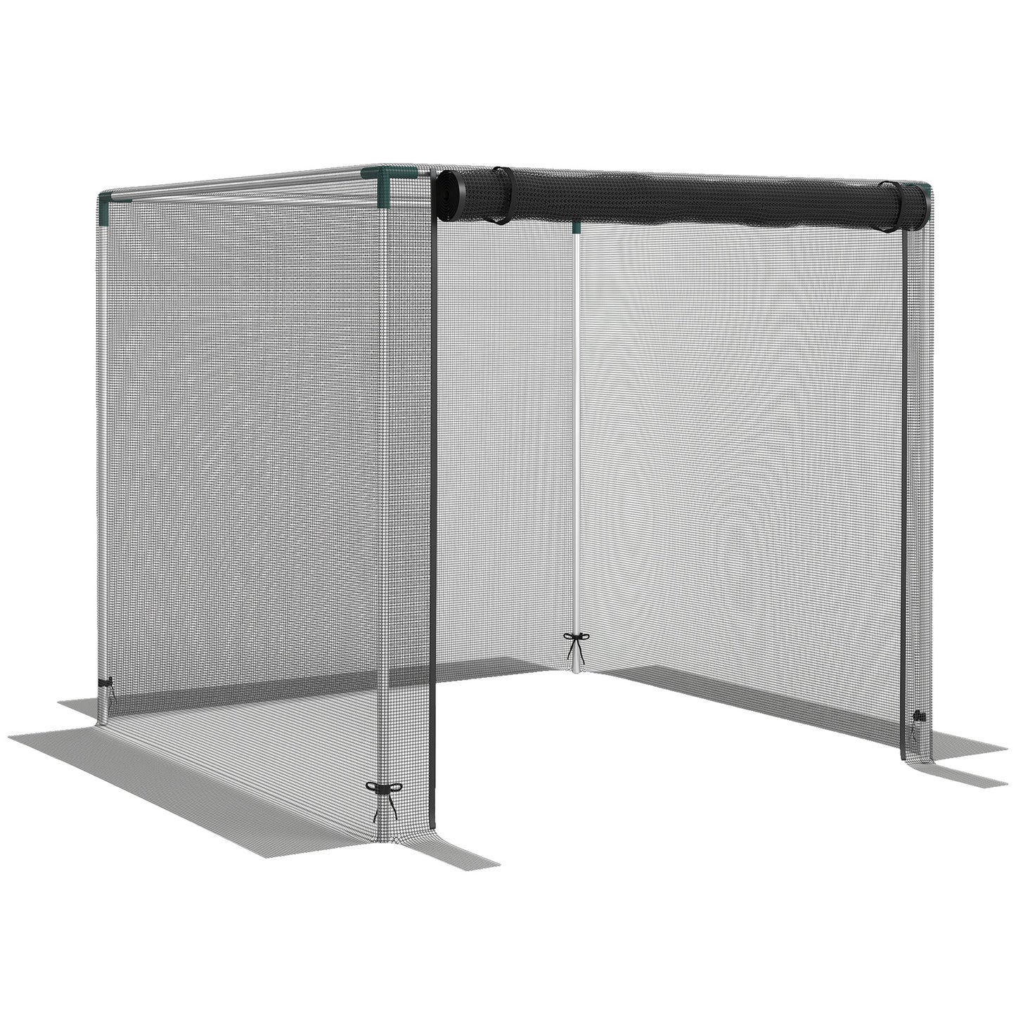 4' x 4' Crop Cage, Plant Protection Tent with Zippered Door and Galvanized Steel Frame, Fruit Cage Netting Cover for Garden, Yard, Lawn, Black