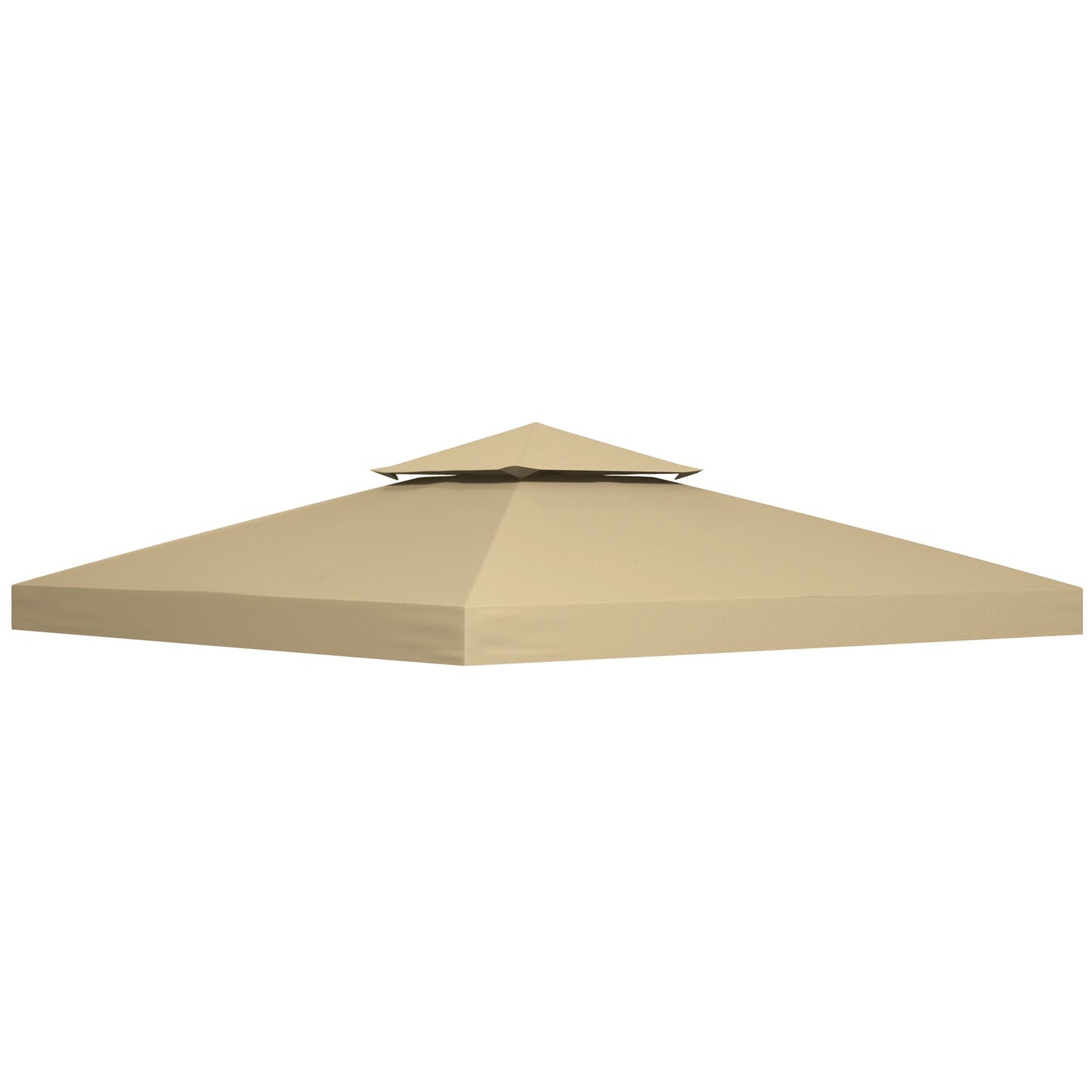 9.8' x 9.8' Square 2-Tier Gazebo Canopy Replacement Top Cover Outdoor Garden Sun Shade, Beige