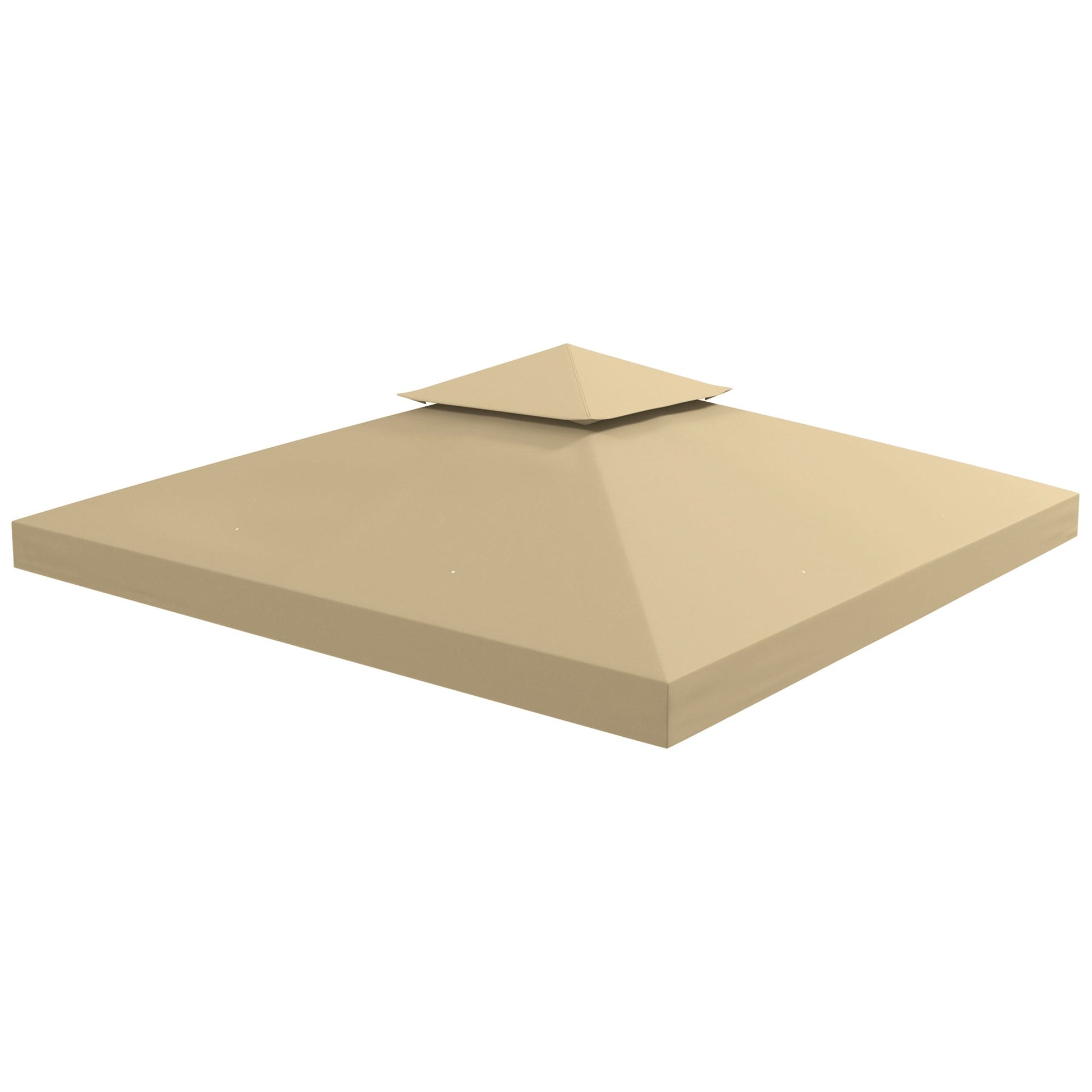9.8' x 9.8' Square 2-Tier Gazebo Canopy Replacement Top Cover Outdoor Garden Sun Shade, Beige