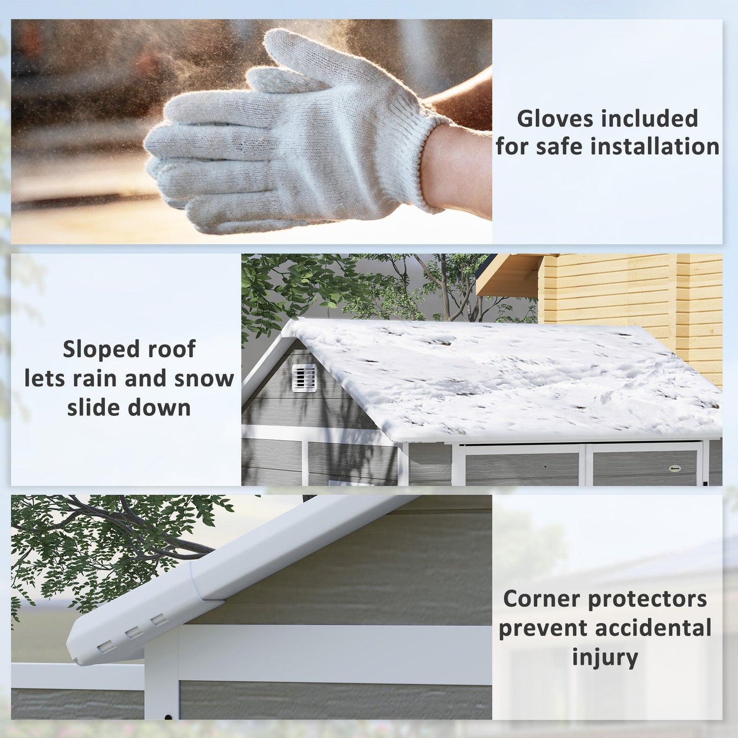 6' x 6' Outdoor Storage Shed, Resin Plastic Shed with Floor, Window, Lockable Doors and Vents, All-Weather Garden Shed for Backyard, Patio, Lawn, Grey