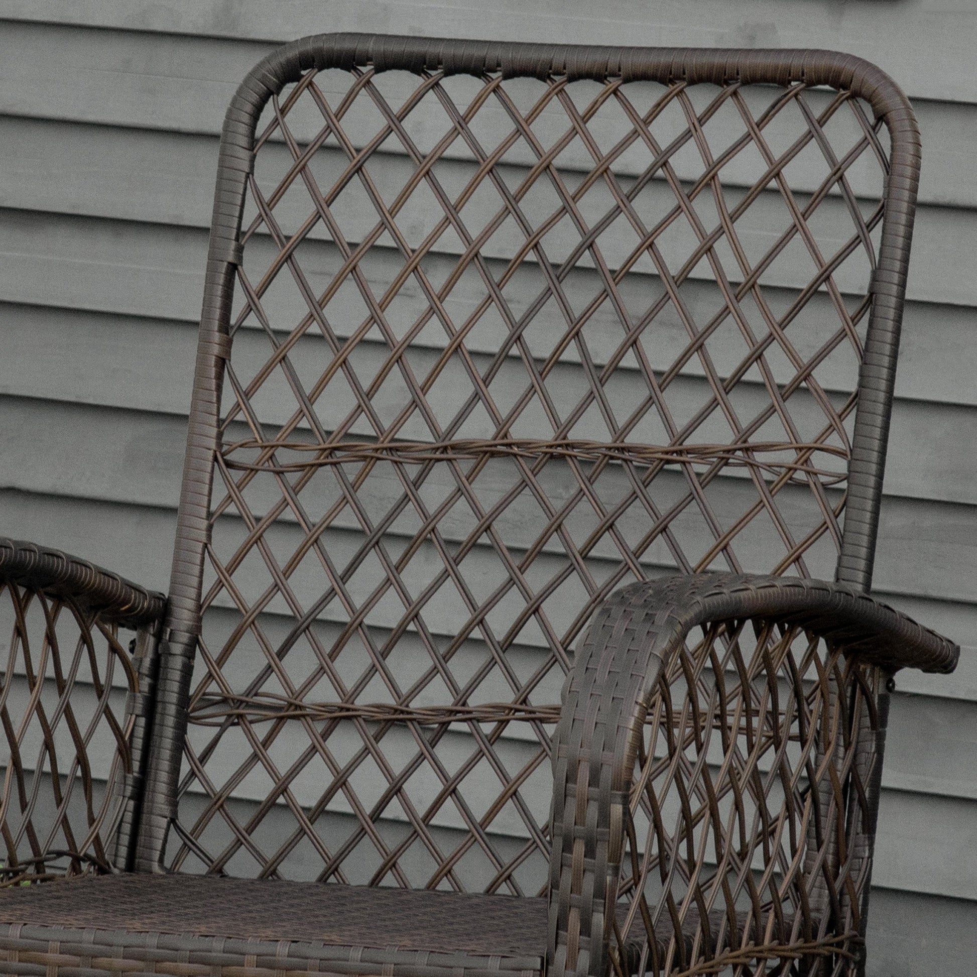 Rattan Rocking Chair, Outdoor Wicker Patio Rocker Chair Furniture with Thick Cushions, for Garden Backyard Porch, Cream White